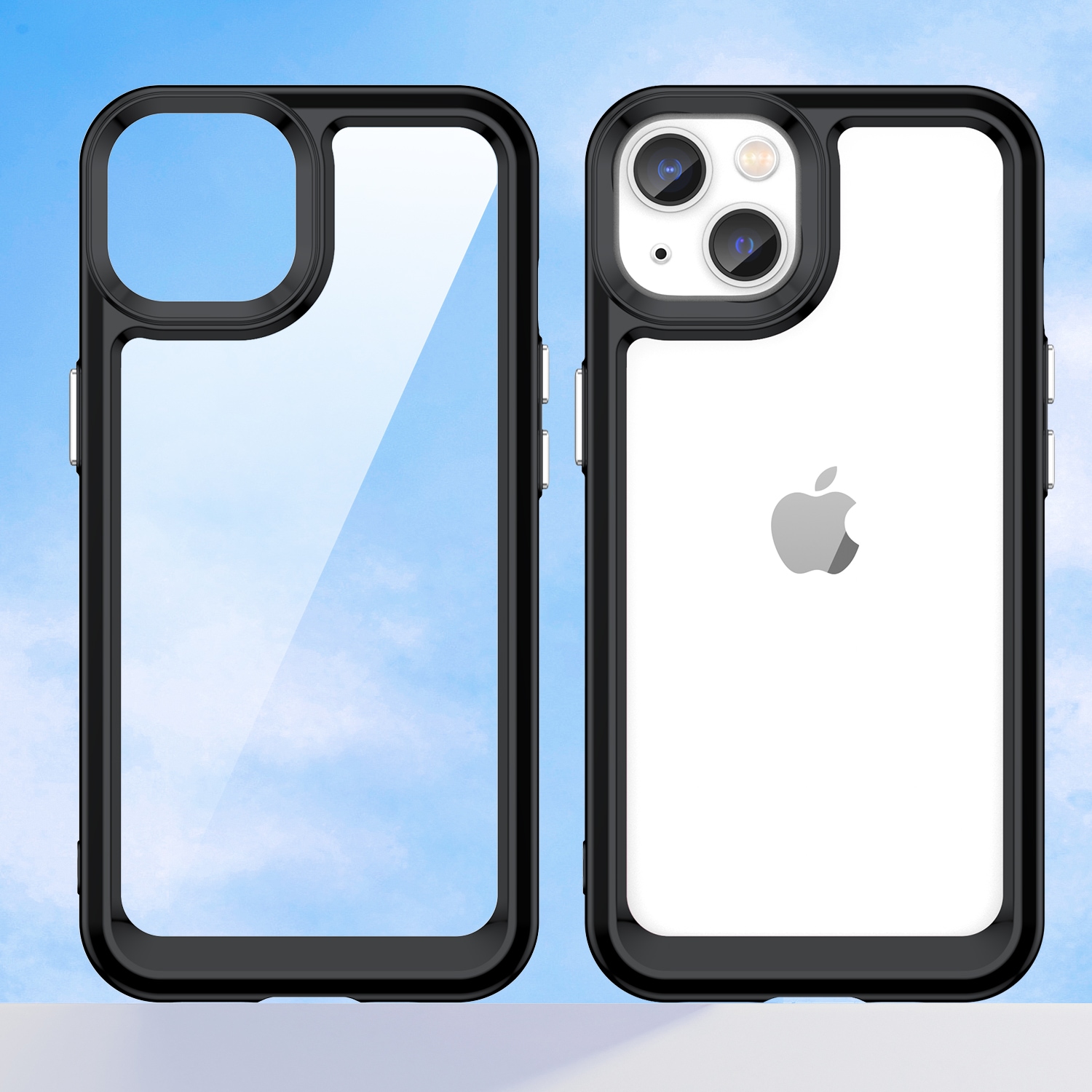 Outer Space Case iPhone 14 Plus hårdt cover med geleramme sort