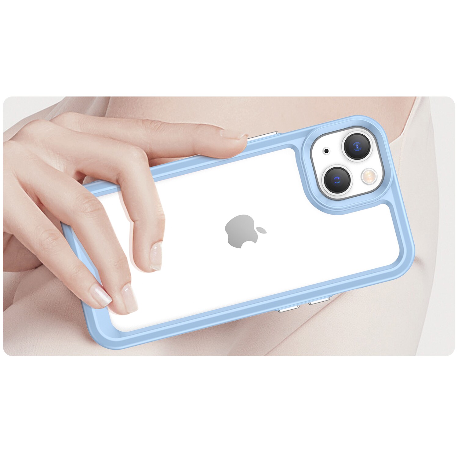 Outer Space Case iPhone 14 Plus hårdt cover med gelramme blå
