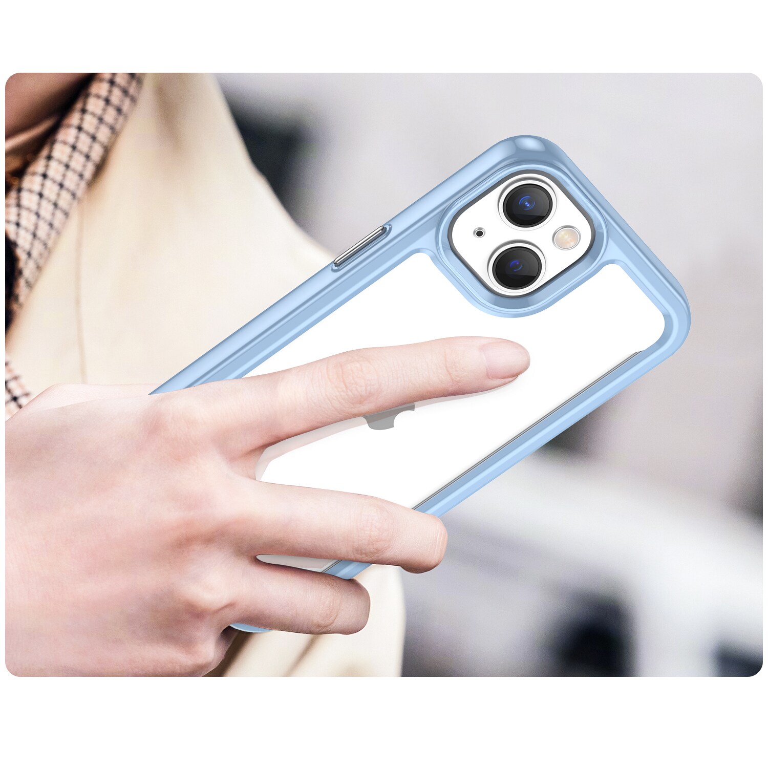 Outer Space Case iPhone 14 Plus hårdt cover med gelramme blå