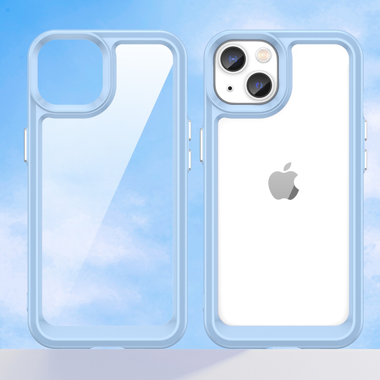 Outer Space Case iPhone 14 Plus hårdt cover med gelramme blå