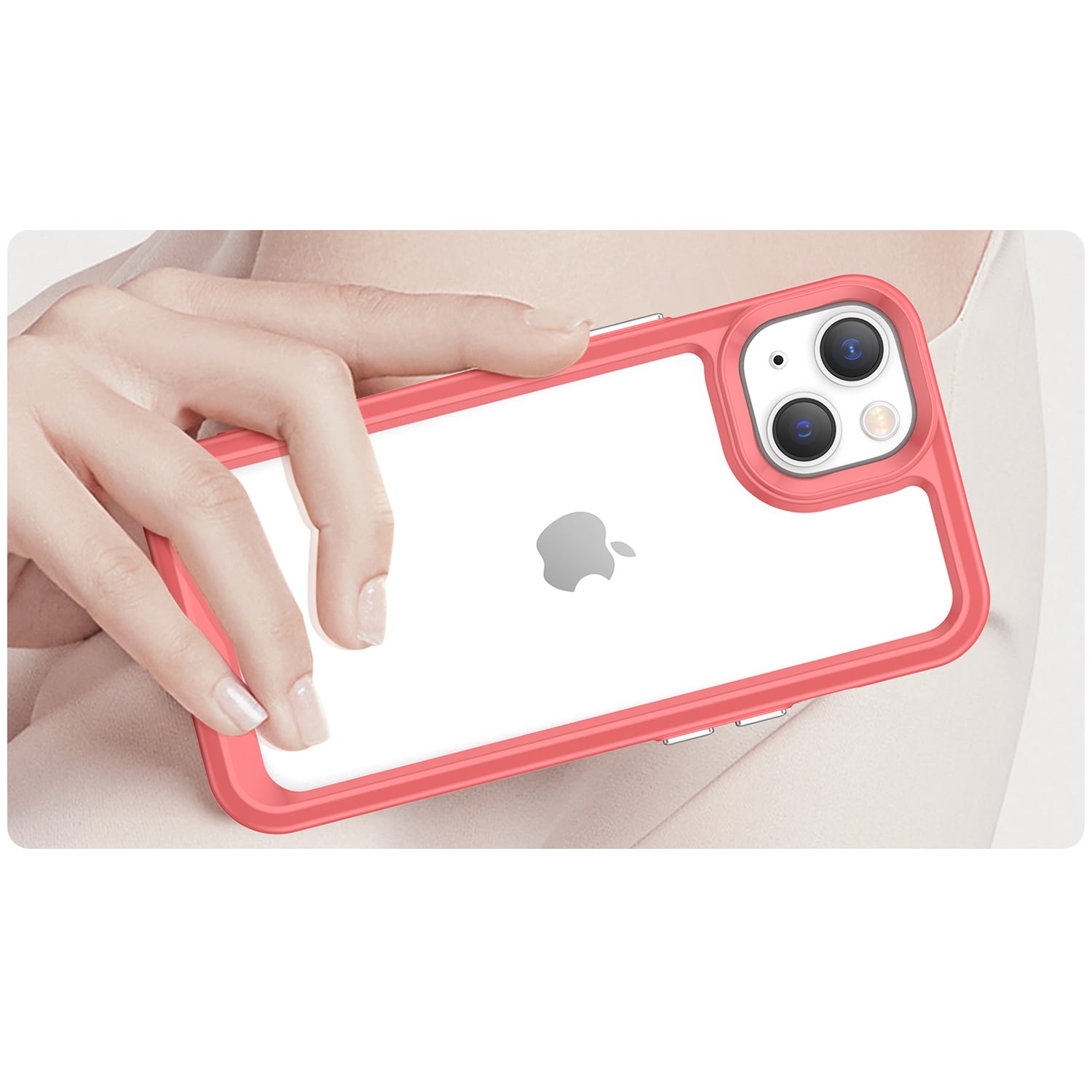 Outer Space Case iPhone 14 Plus hårdt cover med geleramme rød