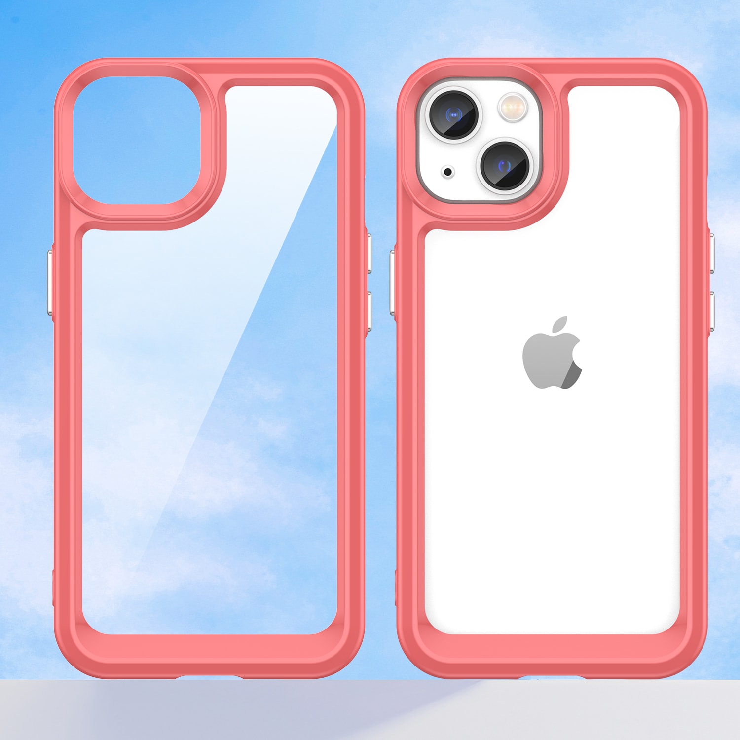 Outer Space Case iPhone 14 Plus hårdt cover med geleramme rød