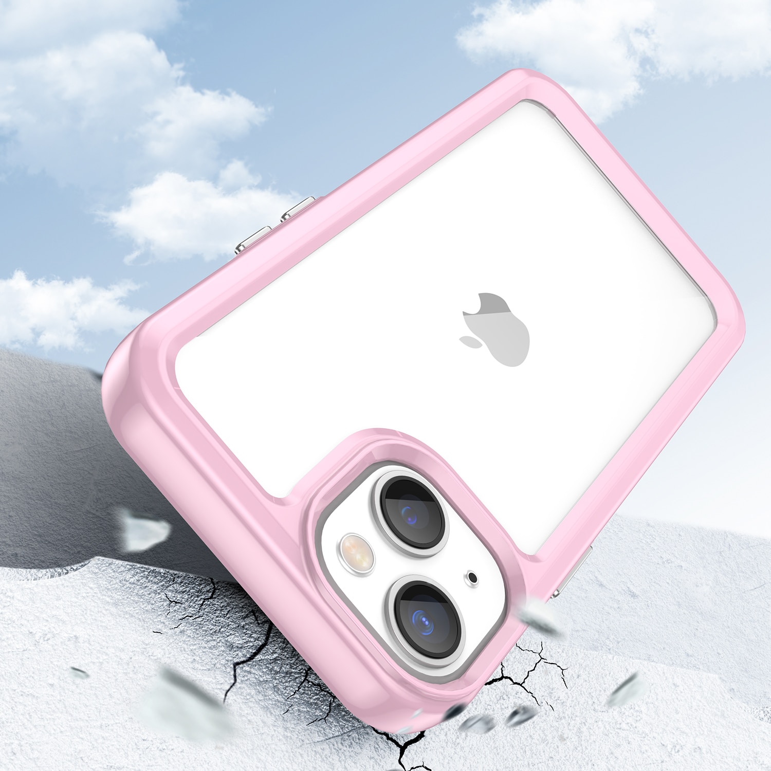 Outer Space Case iPhone 14 Plus hårdt cover med geleramme pink