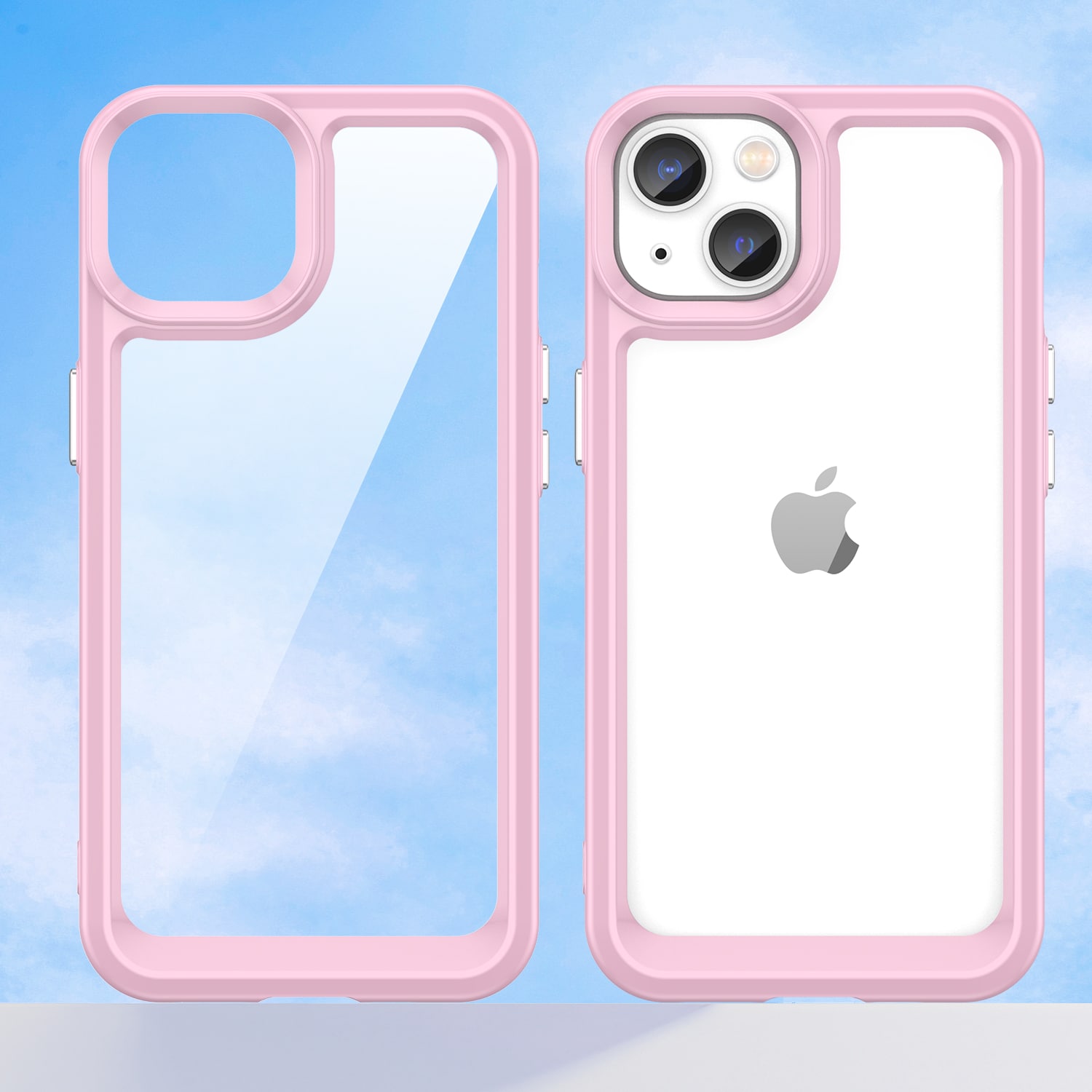 Outer Space Case iPhone 14 Plus hårdt cover med geleramme pink
