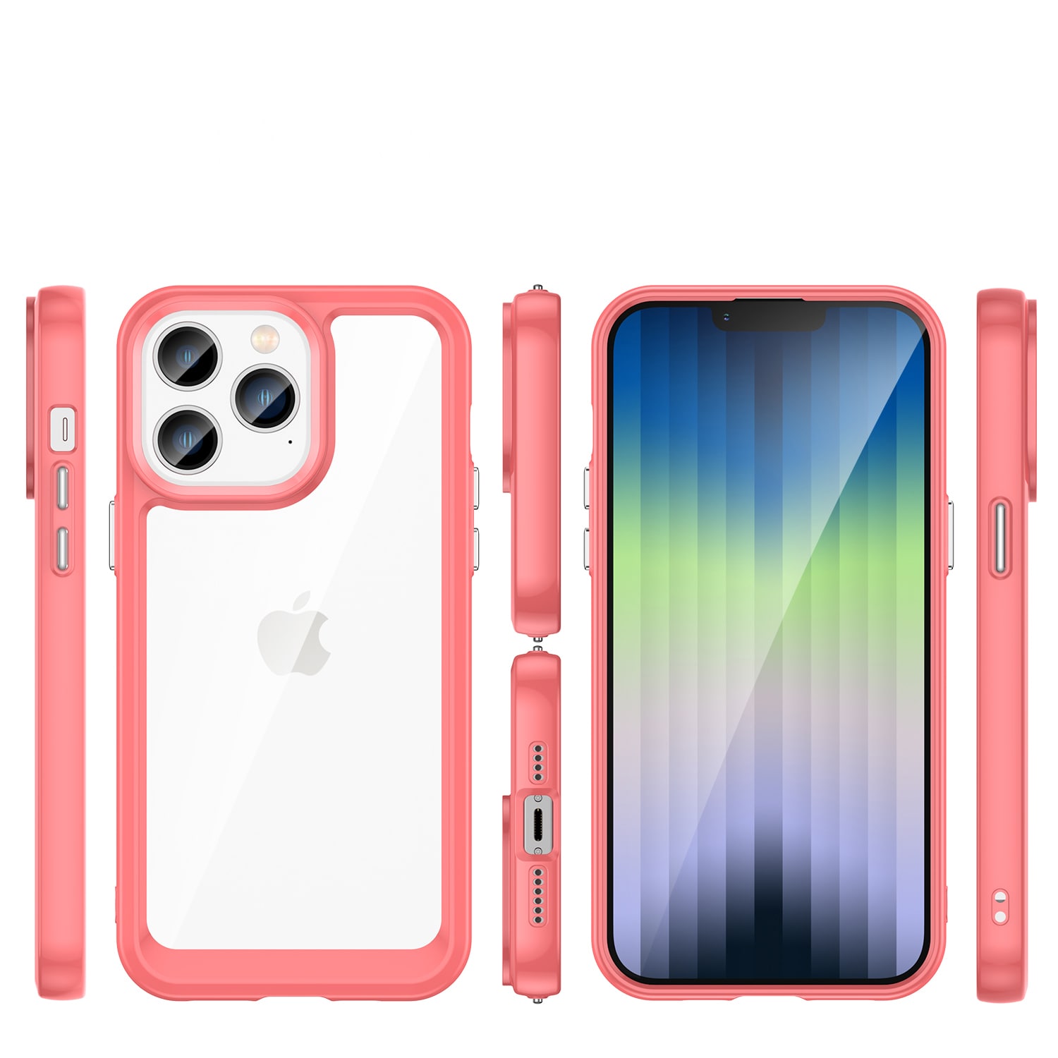 Outer Space Case iPhone 14 Pro hårdt cover med geleramme rød