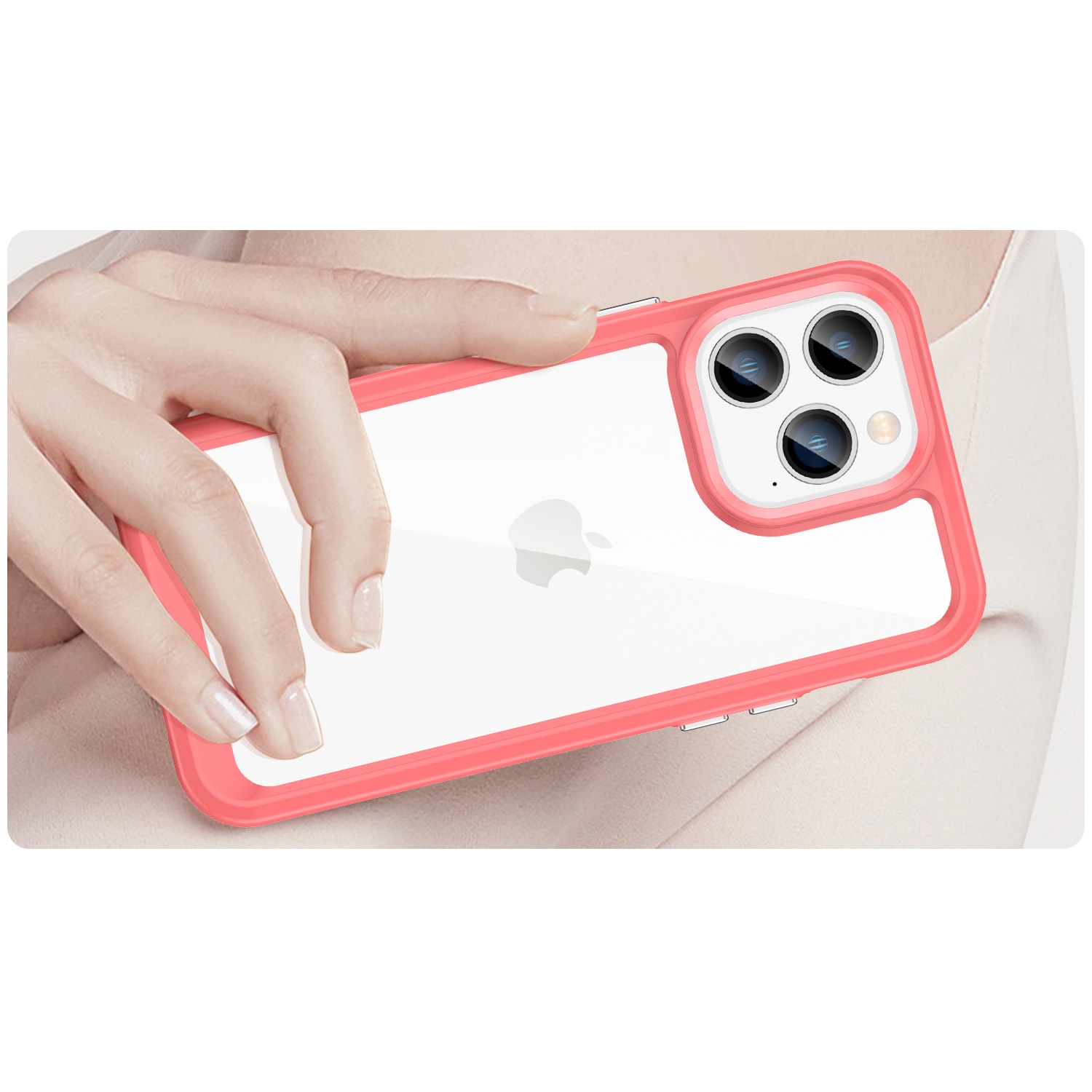 Outer Space Case iPhone 14 Pro hårdt cover med geleramme rød