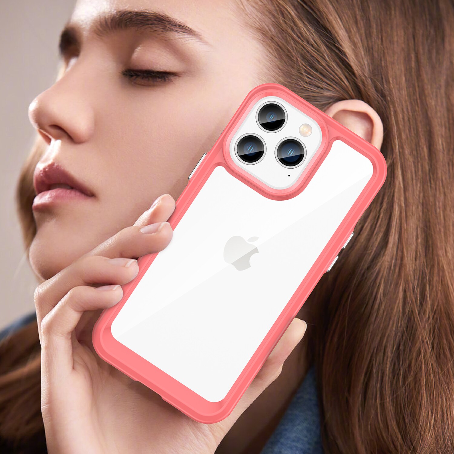 Outer Space Case iPhone 14 Pro hårdt cover med geleramme rød