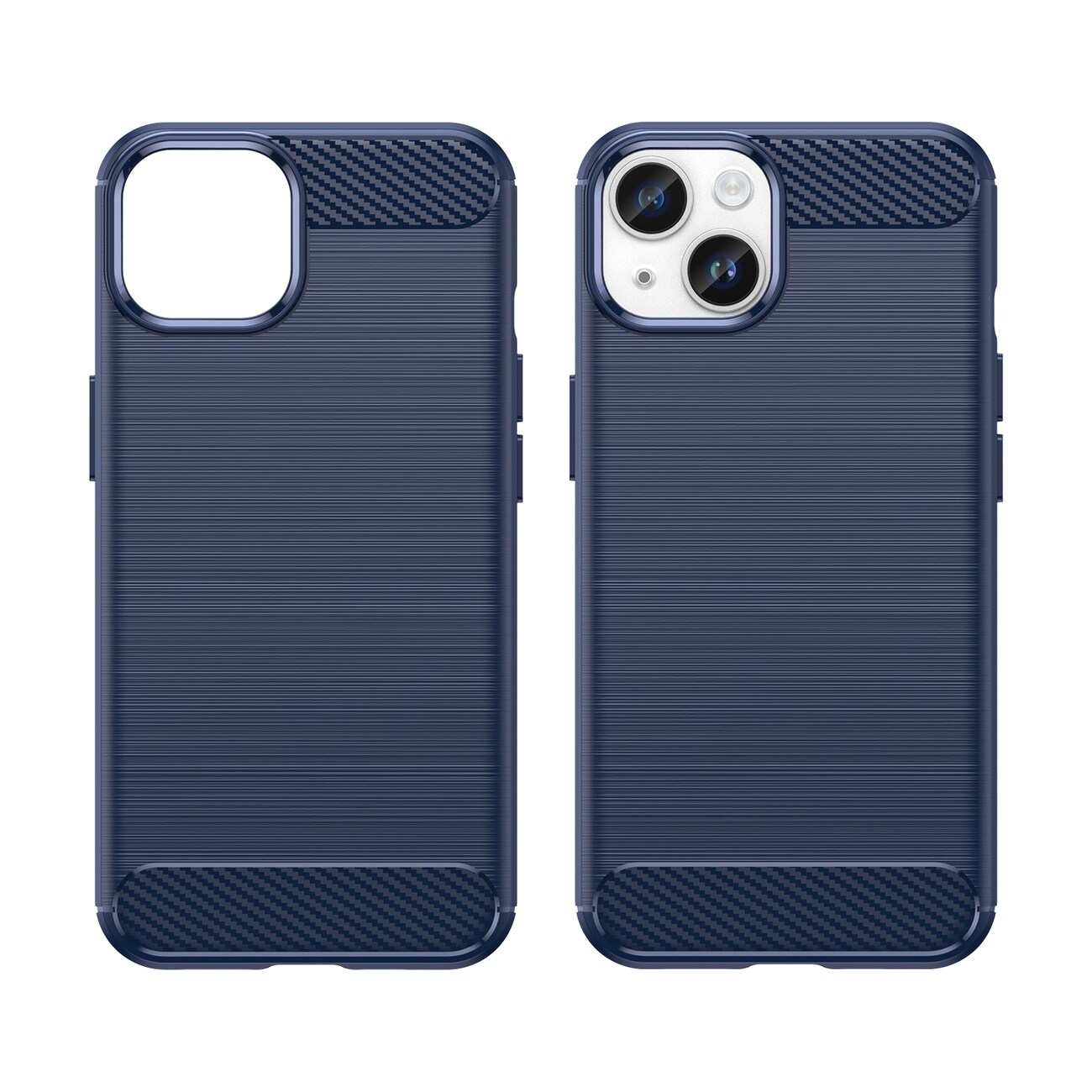 Carbon Case til iPhone 14 Plus fleksibelt gelbagcover blå
