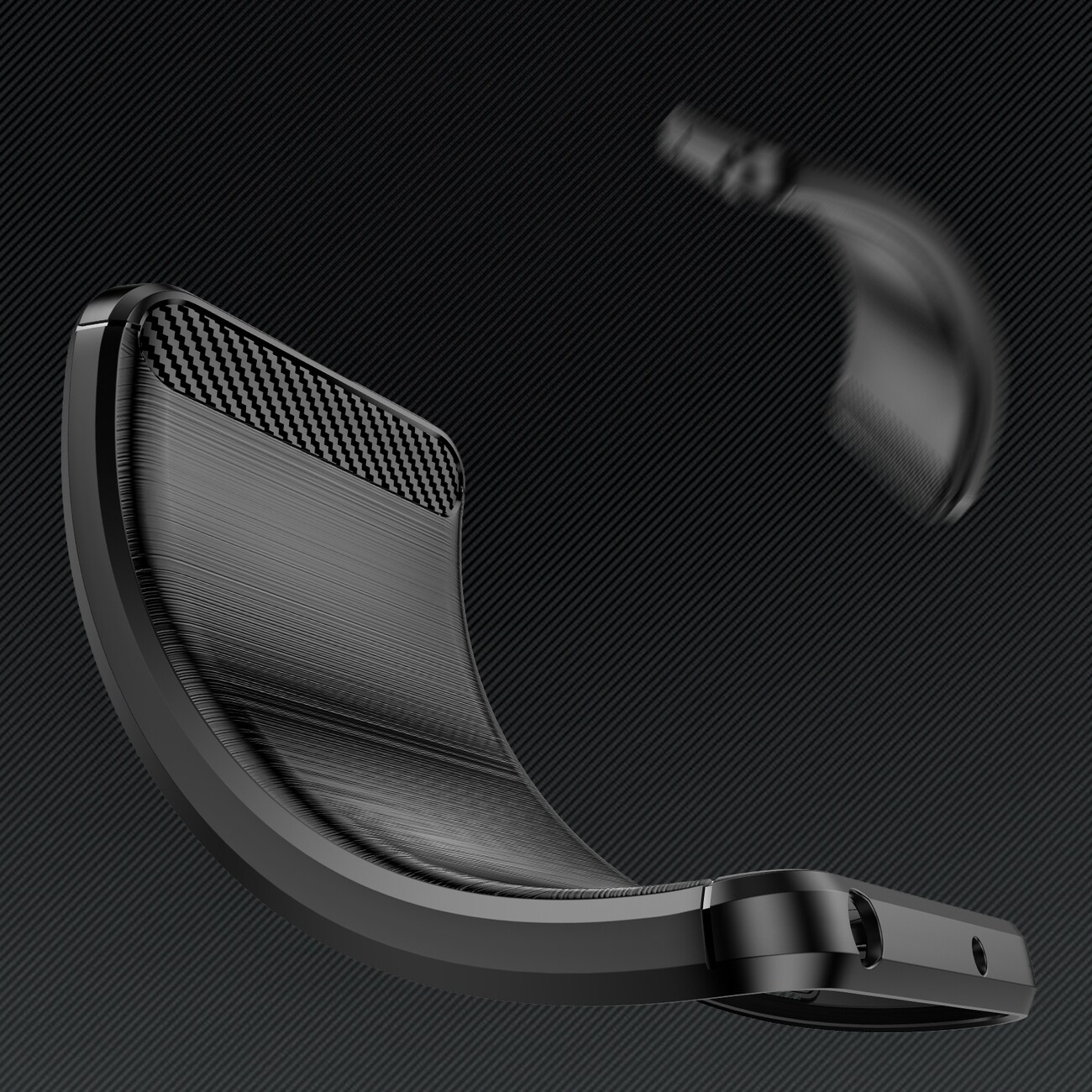 Carbon Case iPhone 14 Pro fleksibelt gel-bagcover sort