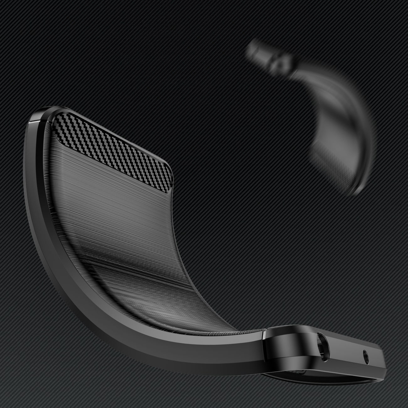 Carbon Case iPhone 14 Pro Max fleksibelt gel-bagcover sort