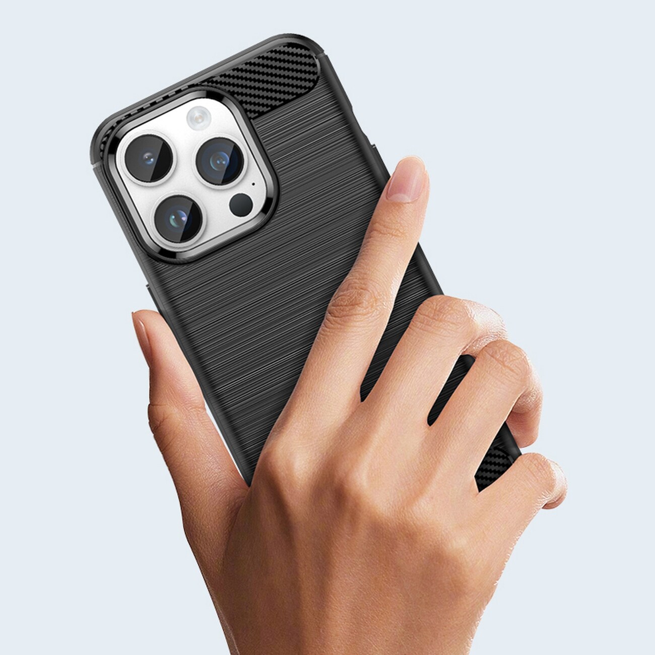 Carbon Case til iPhone 14 Pro Max fleksibelt gelbagcover blå