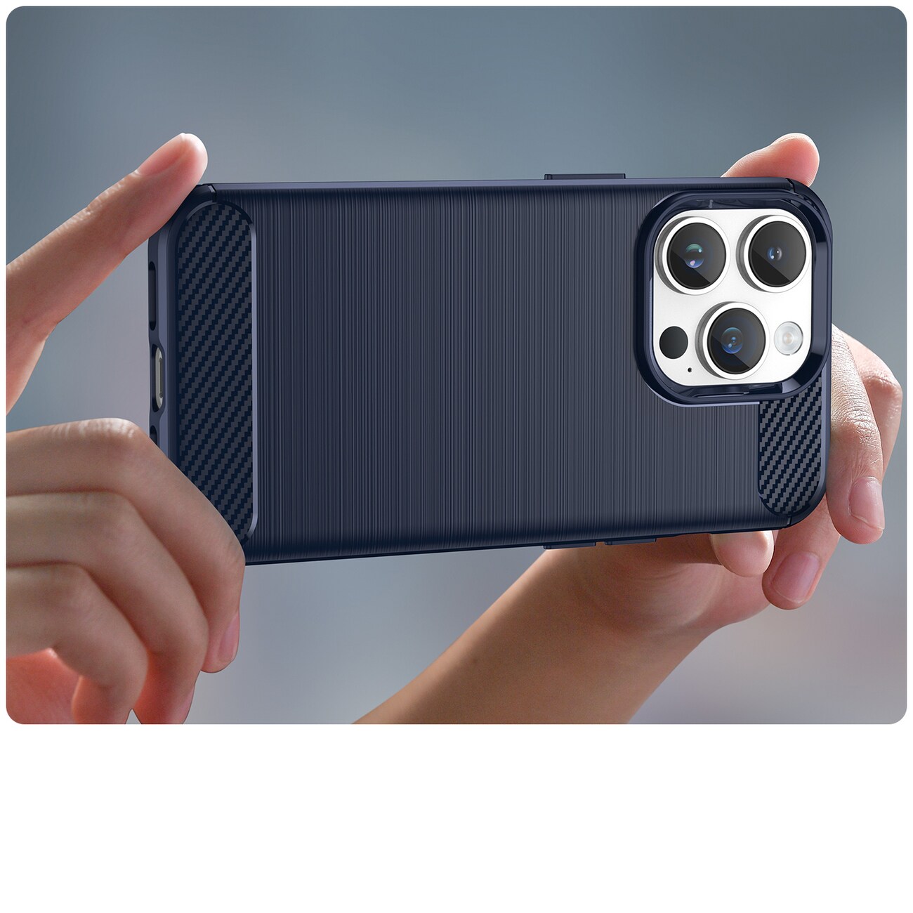 Carbon Case til iPhone 14 Pro Max fleksibelt gelbagcover blå