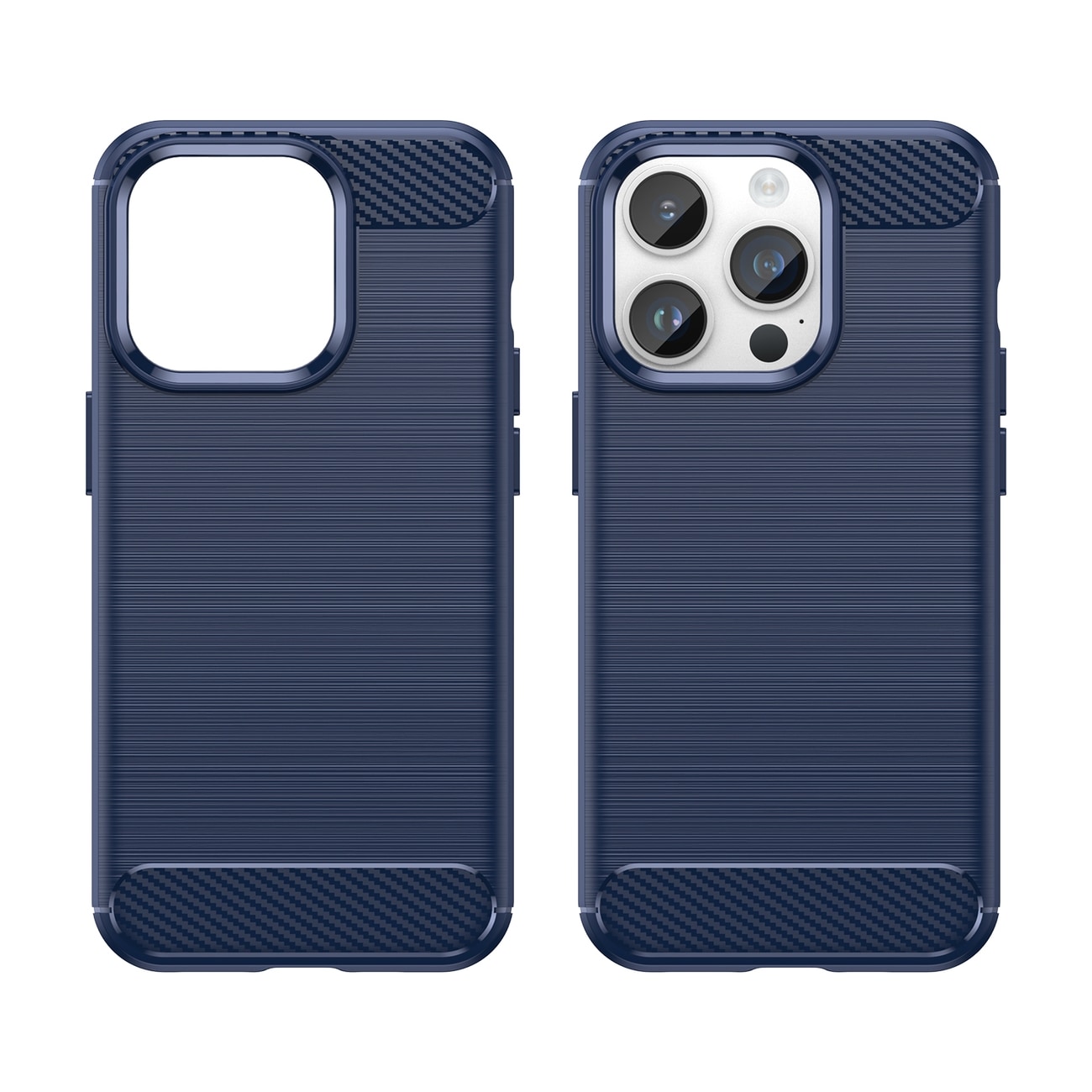 Carbon Case til iPhone 14 Pro Max fleksibelt gelbagcover blå