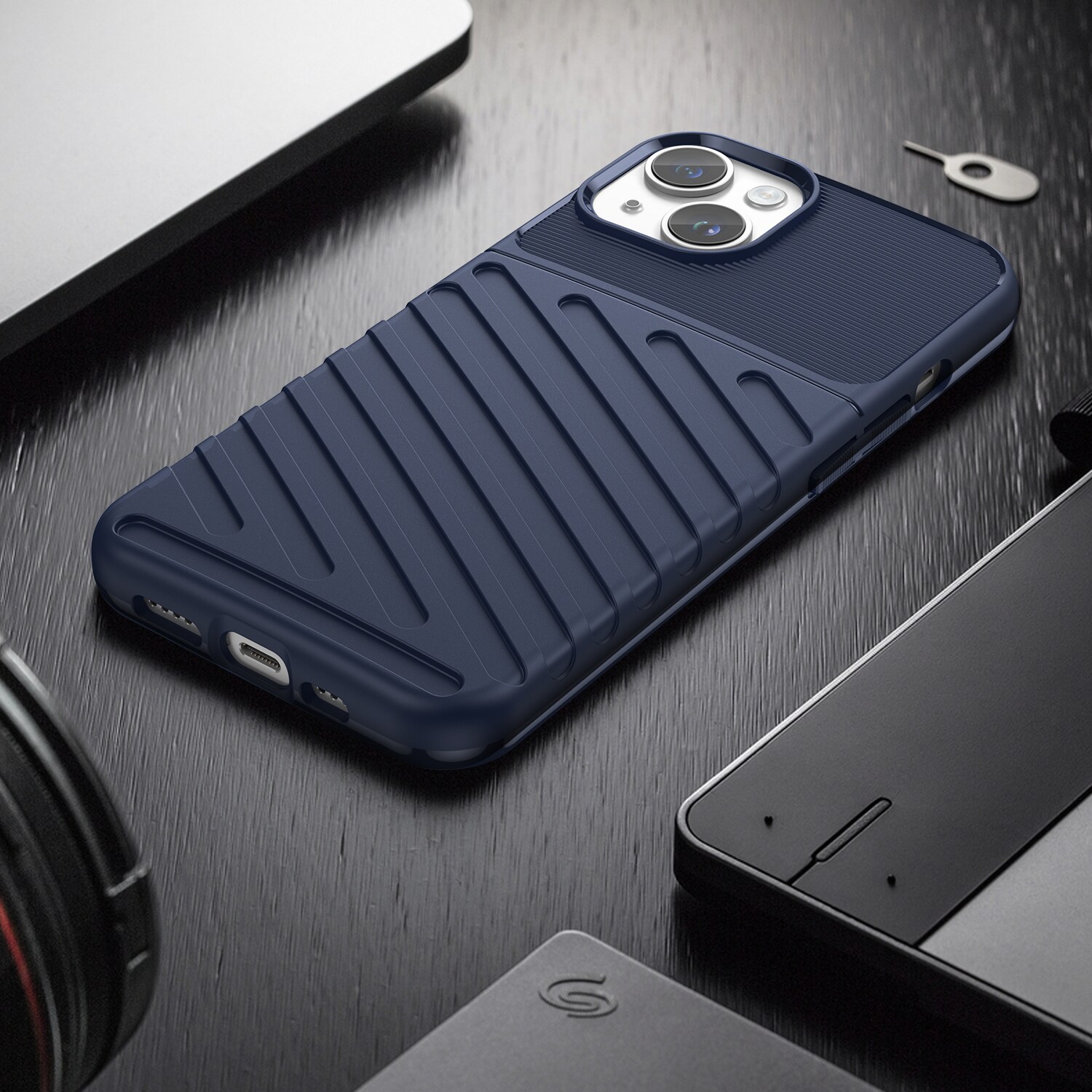 Thunder Case iPhone 14 Plus blå pansret taske