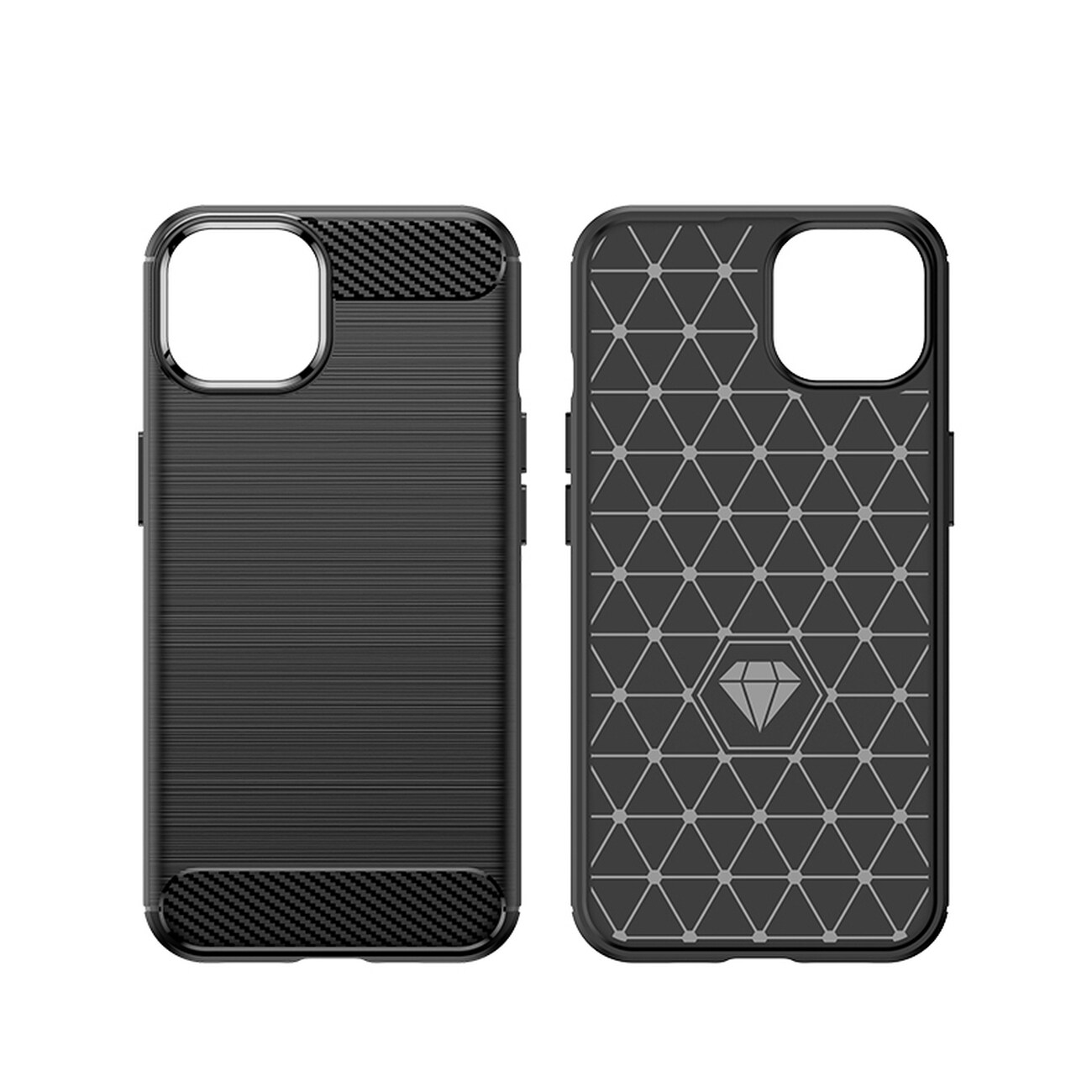 Carbon Case til iPhone 14 Plus fleksibelt gelbagcover sort