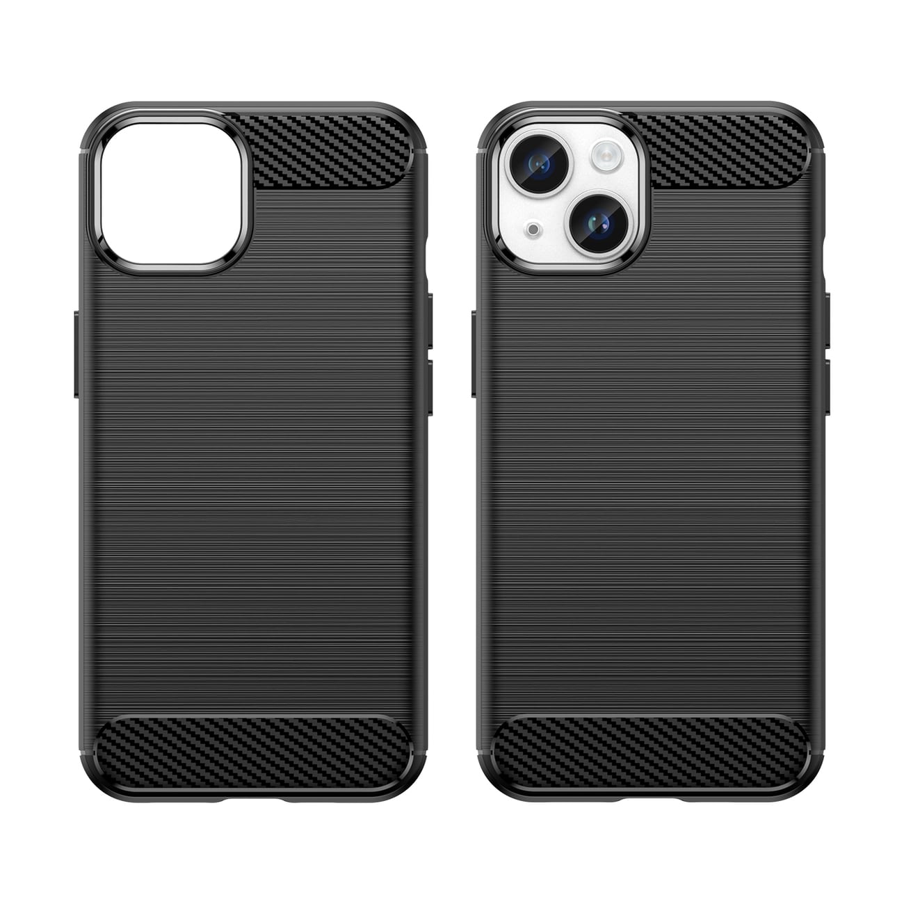 Carbon Case til iPhone 14 Plus fleksibelt gelbagcover sort