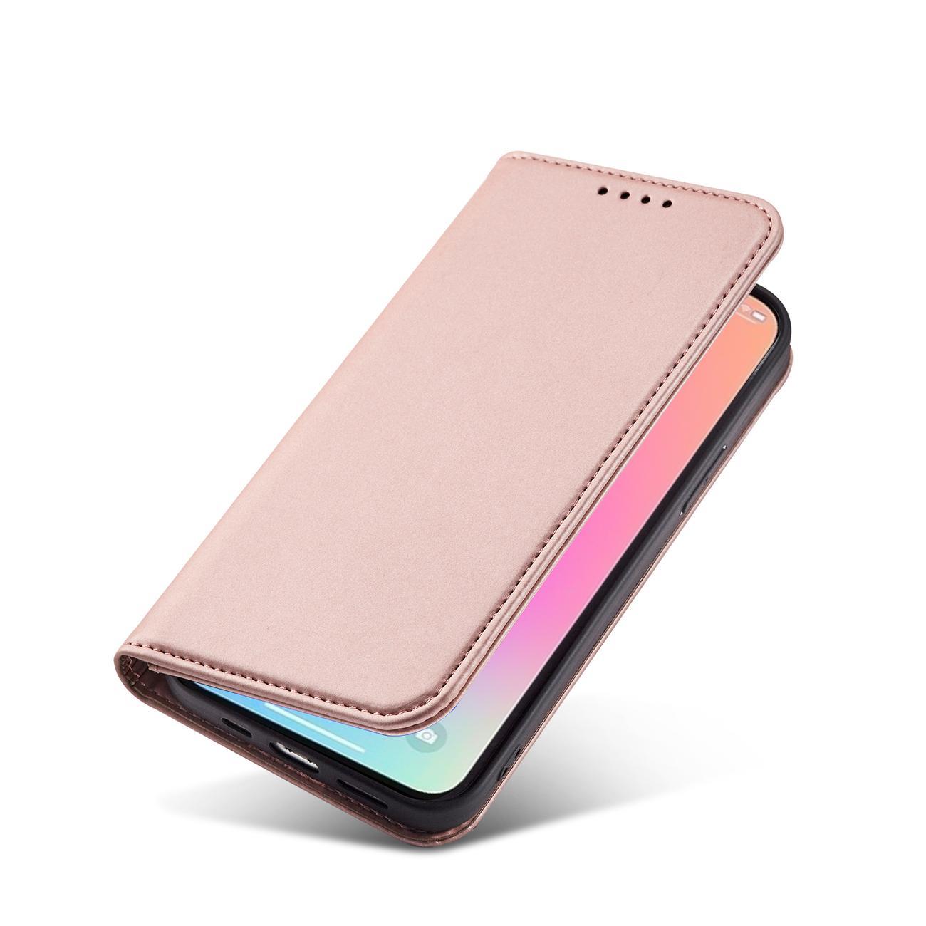 Magnet Kortetui til iPhone 14 Pro flip cover wallet stand pink