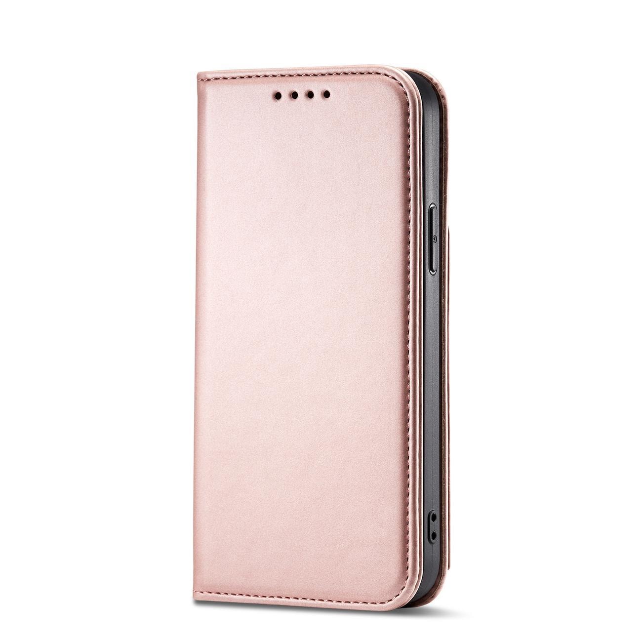 Magnet Kortetui til iPhone 14 Pro flip cover wallet stand pink