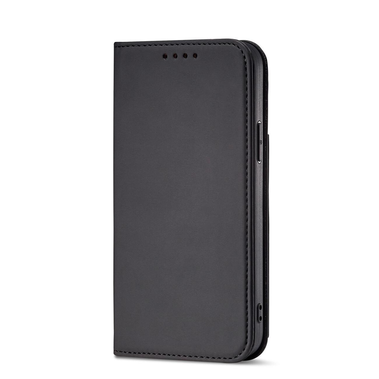 Magnet Kortetui til iPhone 14 Pro Max flip cover wallet stand sort