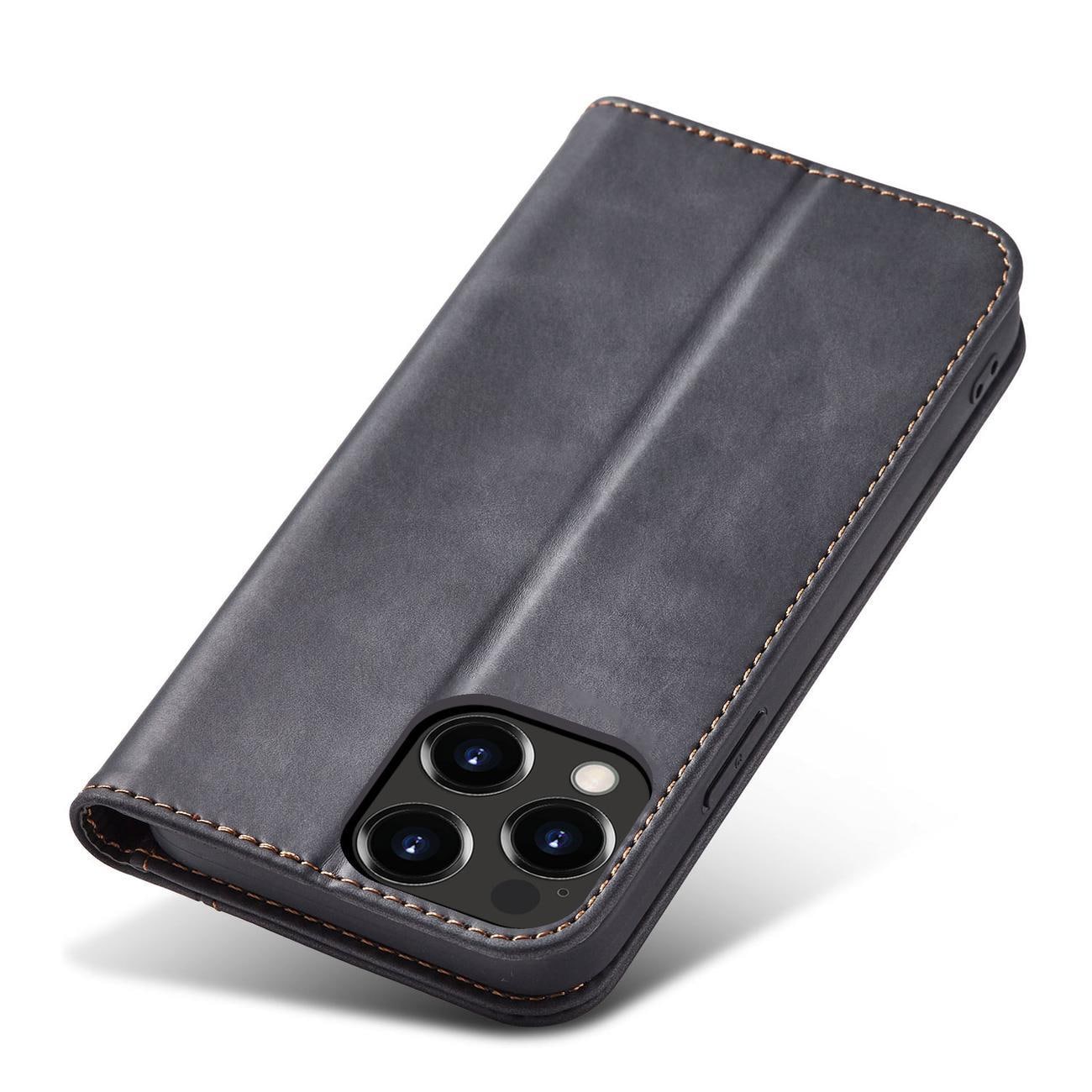 Magnet Fancy Case-etui til iPhone 14 Plus flip cover wallet stand sort