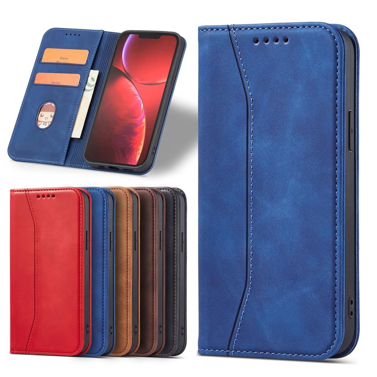 Magnet Fancy Case-etui til iPhone 14 Plus flip cover wallet stand blå