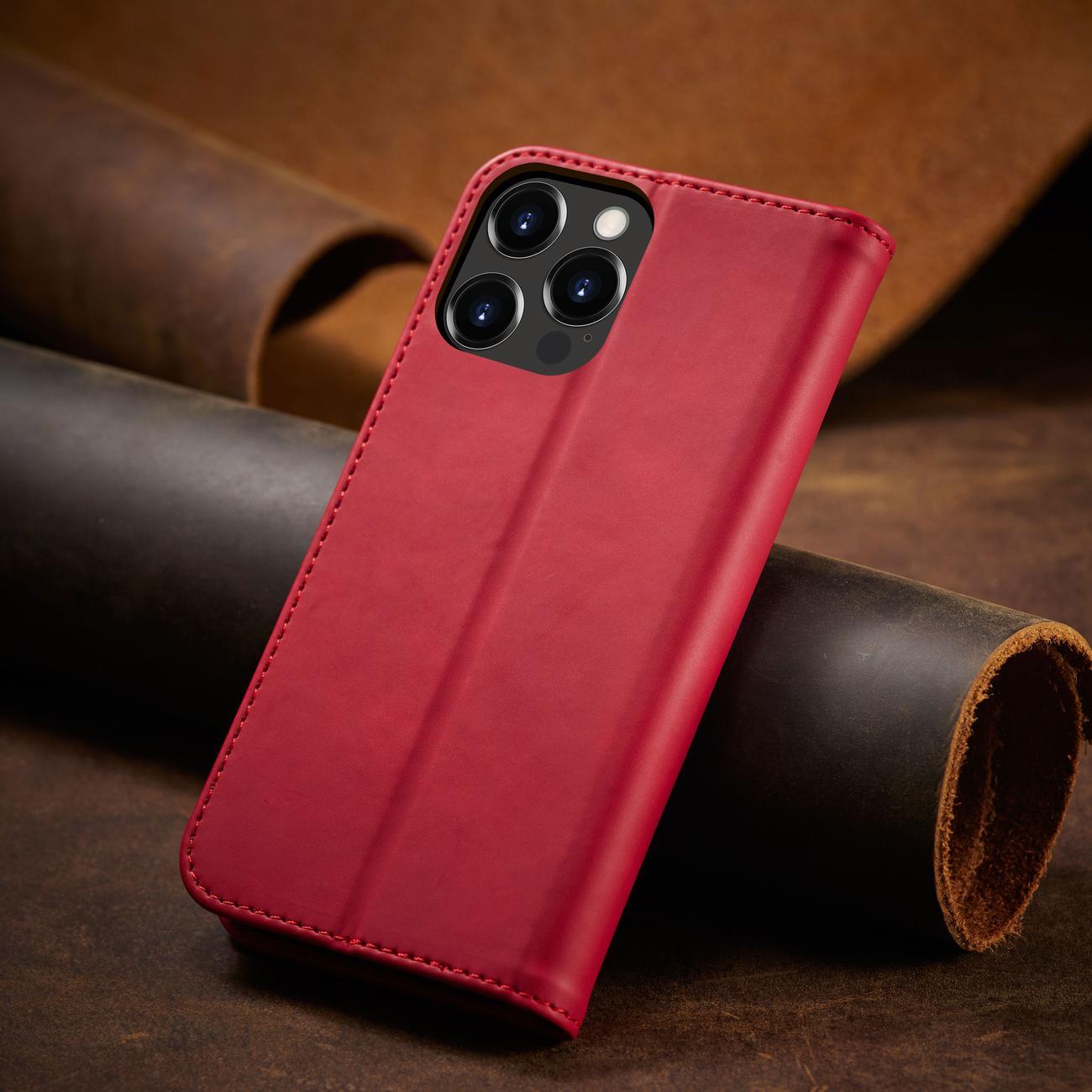 Magnet Fancy Case-etui til iPhone 14 Plus flip cover wallet stand rød