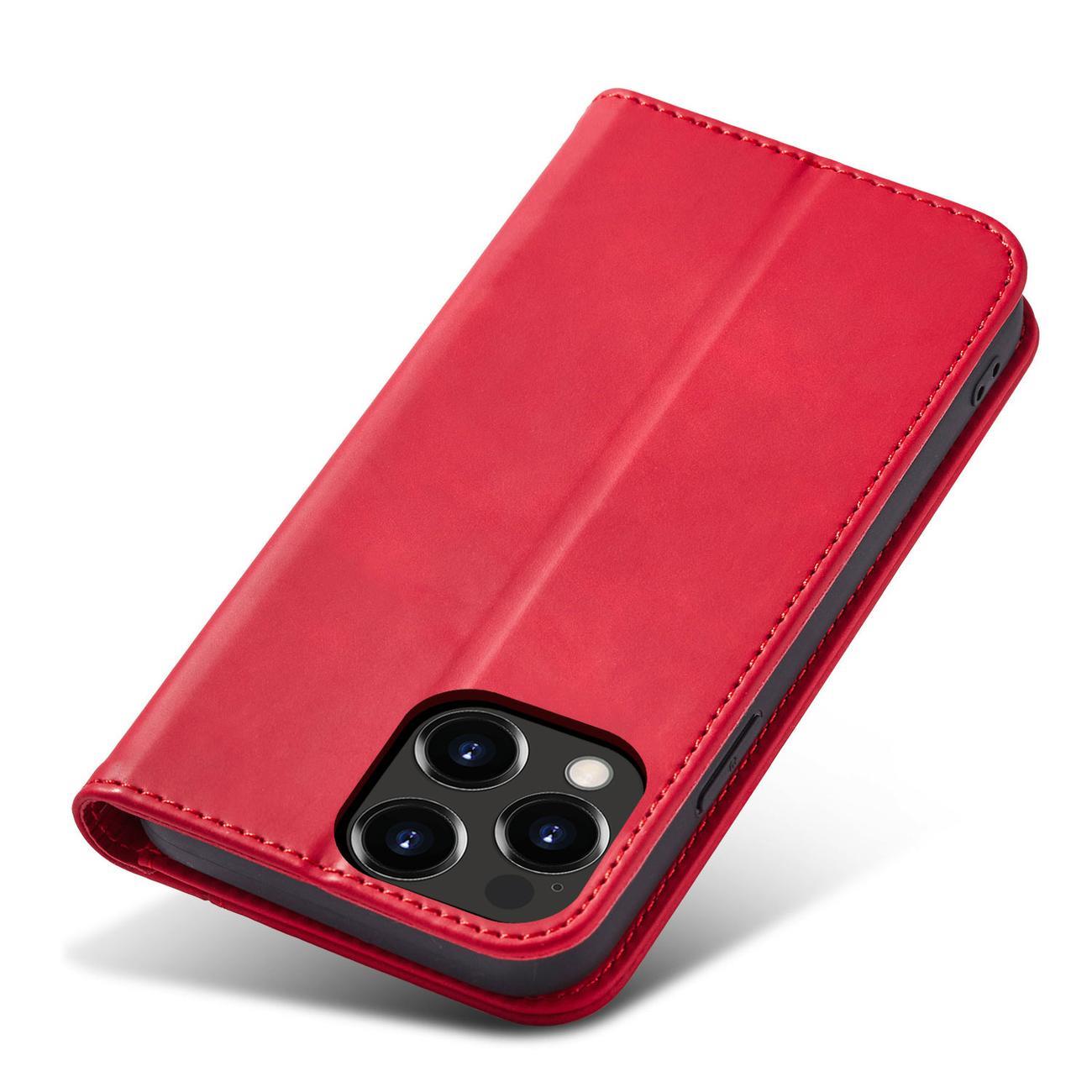 Magnet Fancy Case-etui til iPhone 14 Plus flip cover wallet stand rød