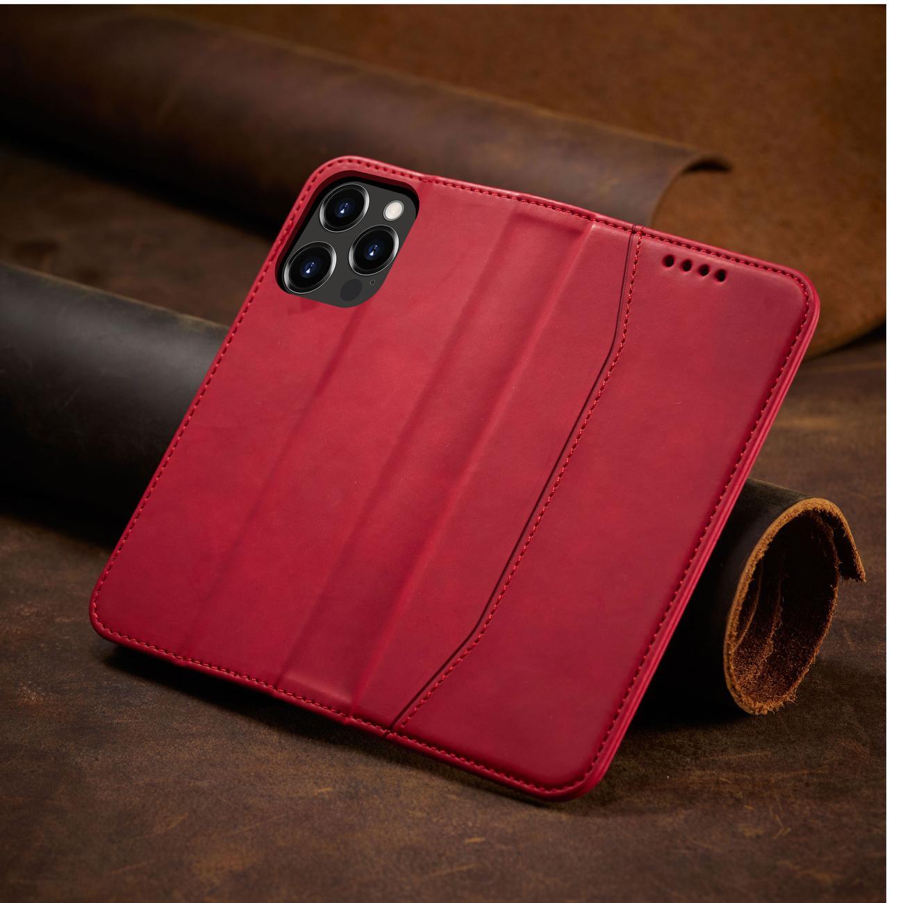 Magnet Fancy Case-etui til iPhone 14 Plus flip cover wallet stand rød