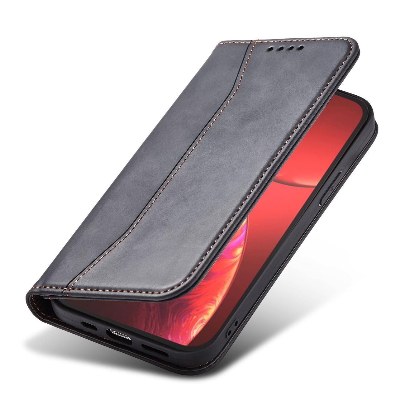 Magnet Fancy Case-etui til iPhone 14 Pro flip cover wallet stand sort