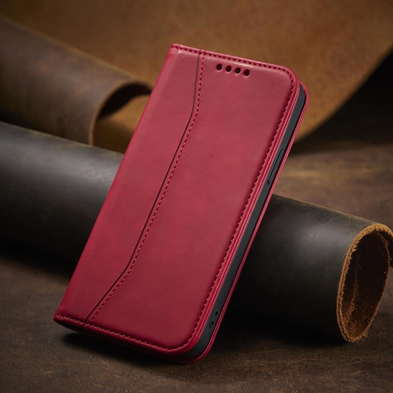 Magnet Fancy Case-etui til iPhone 14 Pro flip cover wallet stand rød