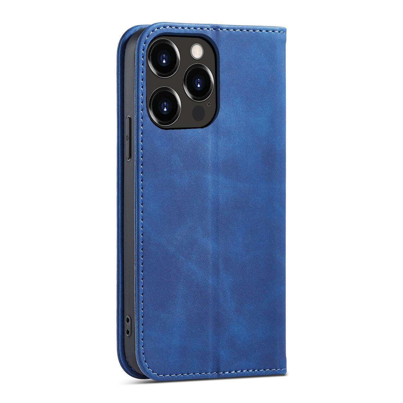 Magnet Fancy Case etui til iPhone 14 Pro Max cover med flip wallet stand blå