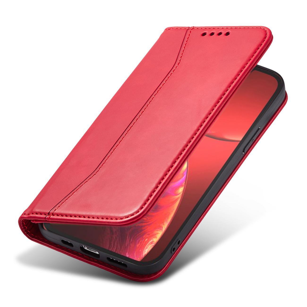 Magnet Fancy Case-etui til iPhone 14 Pro Max flip cover wallet stand rød