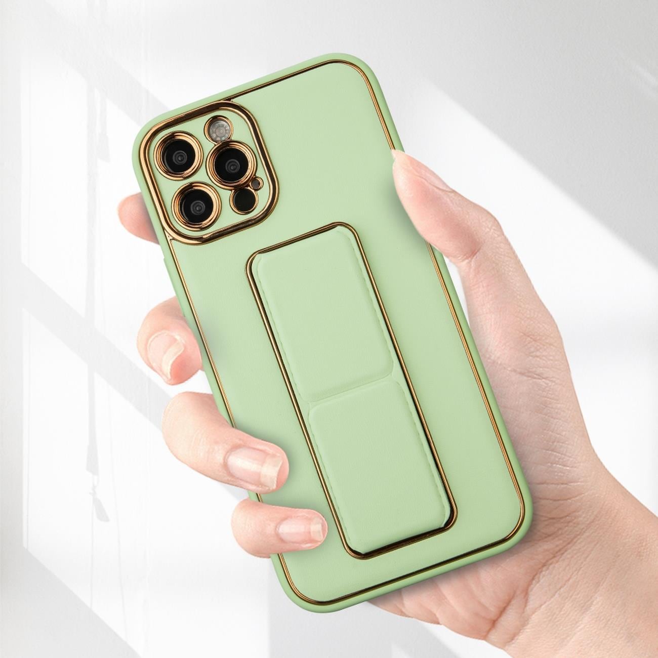 Nyt Kickstand-etui til iPhone 13 Pro med stativ pink