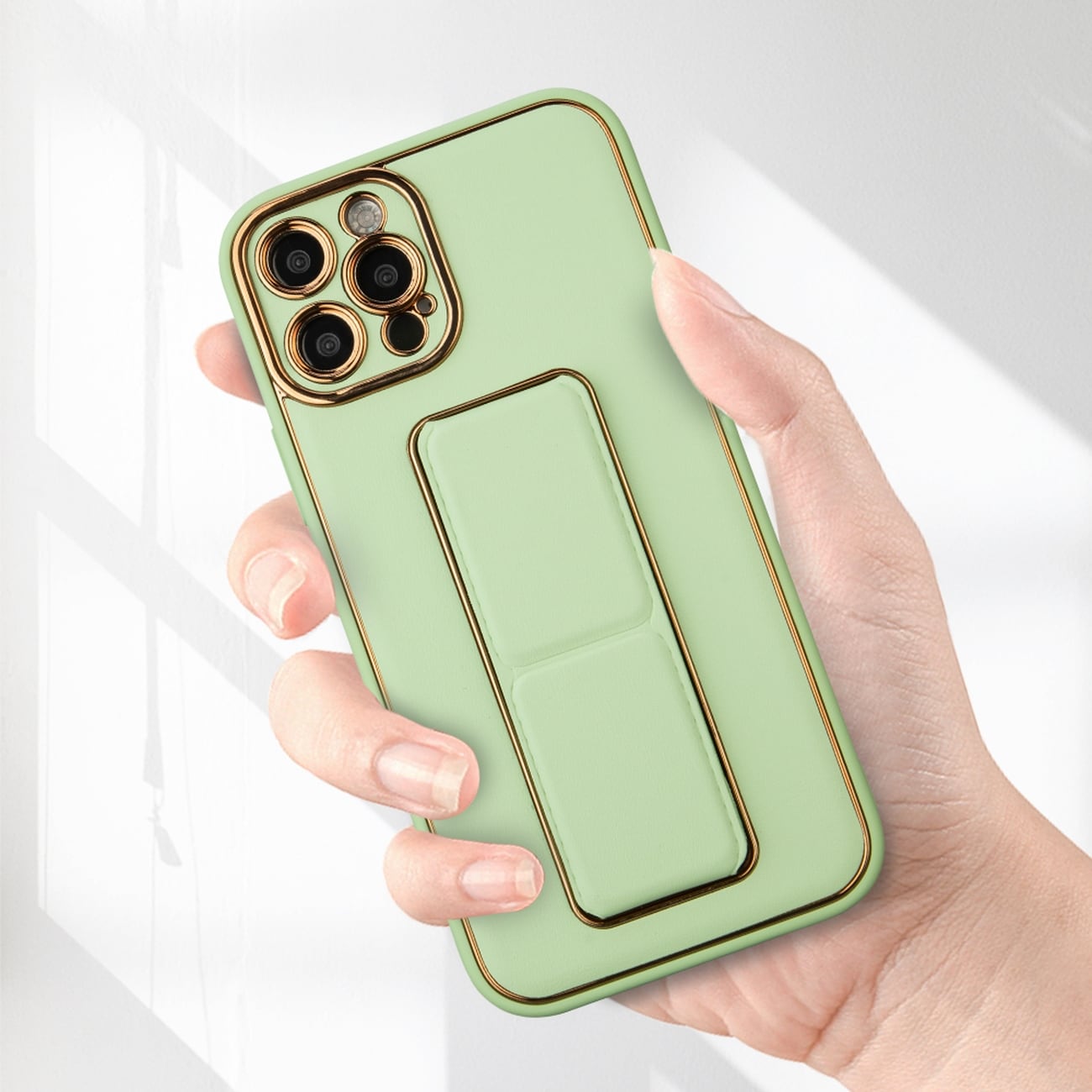 Nyt Kickstand-etui til iPhone 12 Pro med stativ blå