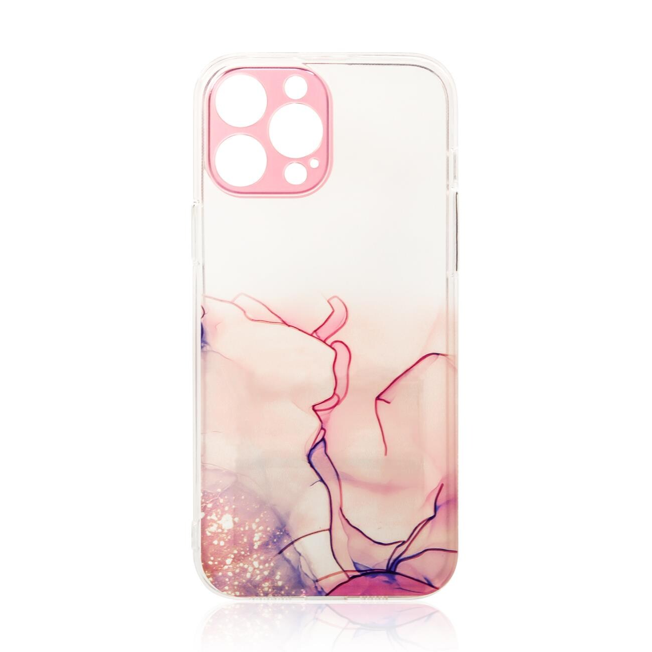 Marmor-etui til iPhone 12 Pro Gel Cover Marble Pink
