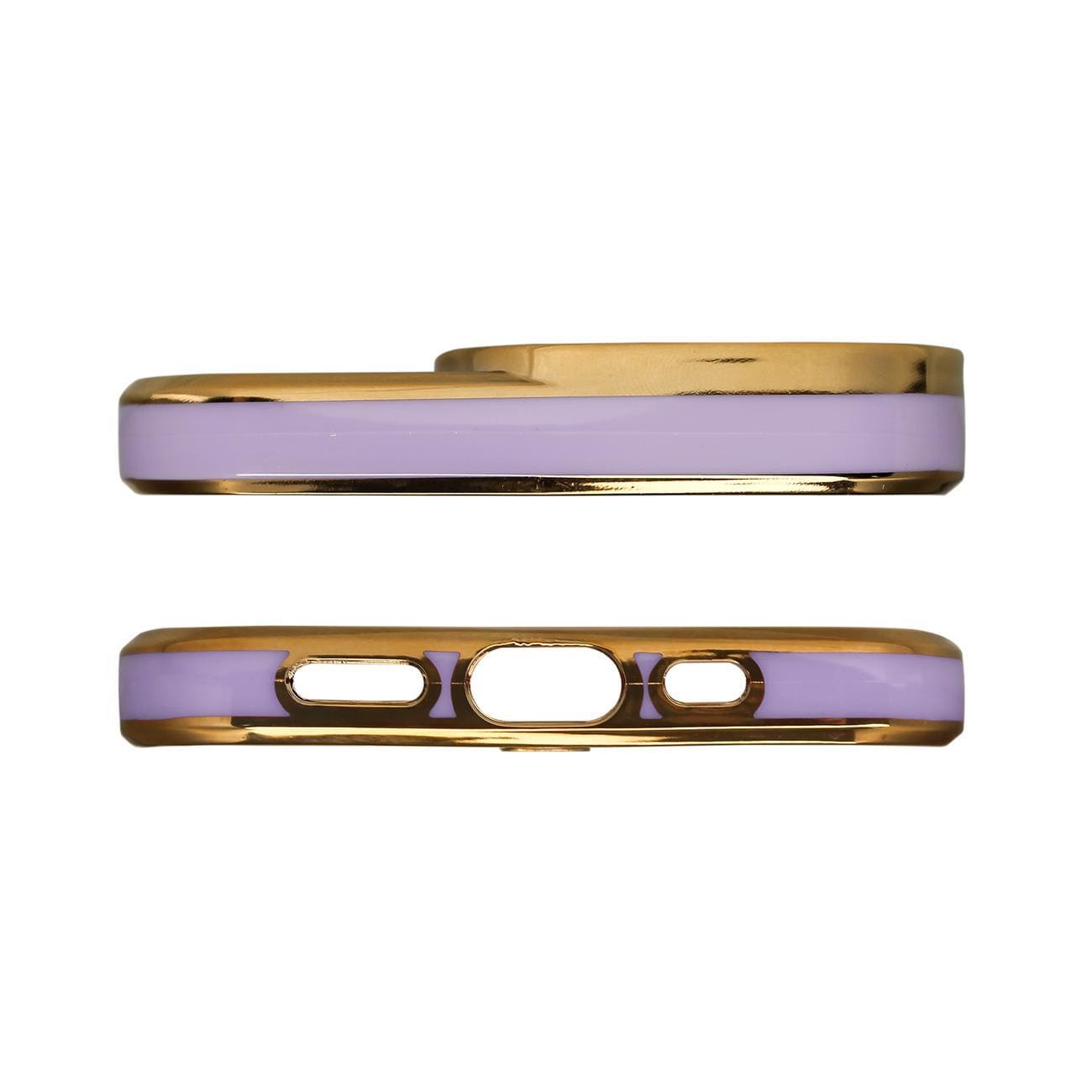Fashion Case til iPhone 12 Pro Gold Frame Gel Cover Purple