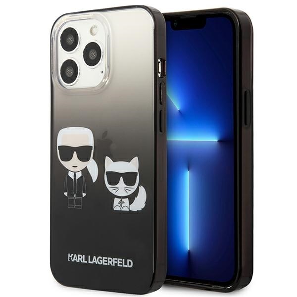 Karl Lagerfeld Gradient Ikonik Karl&Choupette-etui til iPhone 13 Pro / iPhone 13 - Sort