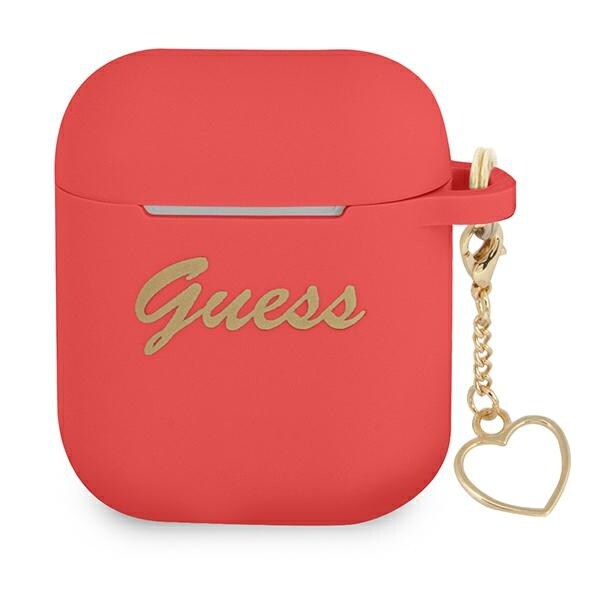 Guess GUA2LSCHSR AirPods cover rød/rød Silikone Charm Heart Collection