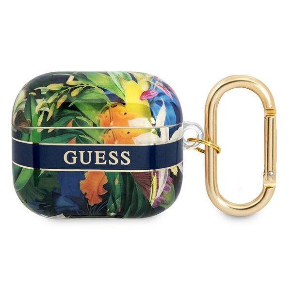 Guess GUA3HHFLB AirPods 3-cover blå/blå Flower Strap Collection
