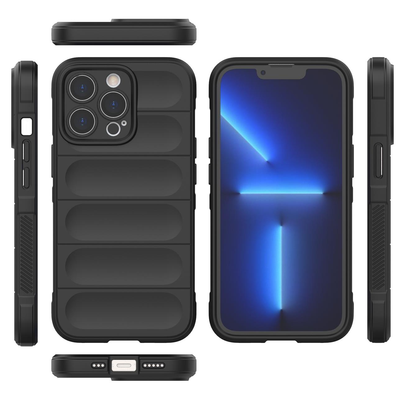 Magic Shield Case-etui til iPhone 13 Pro Max fleksibelt panseret etui mørkeblå