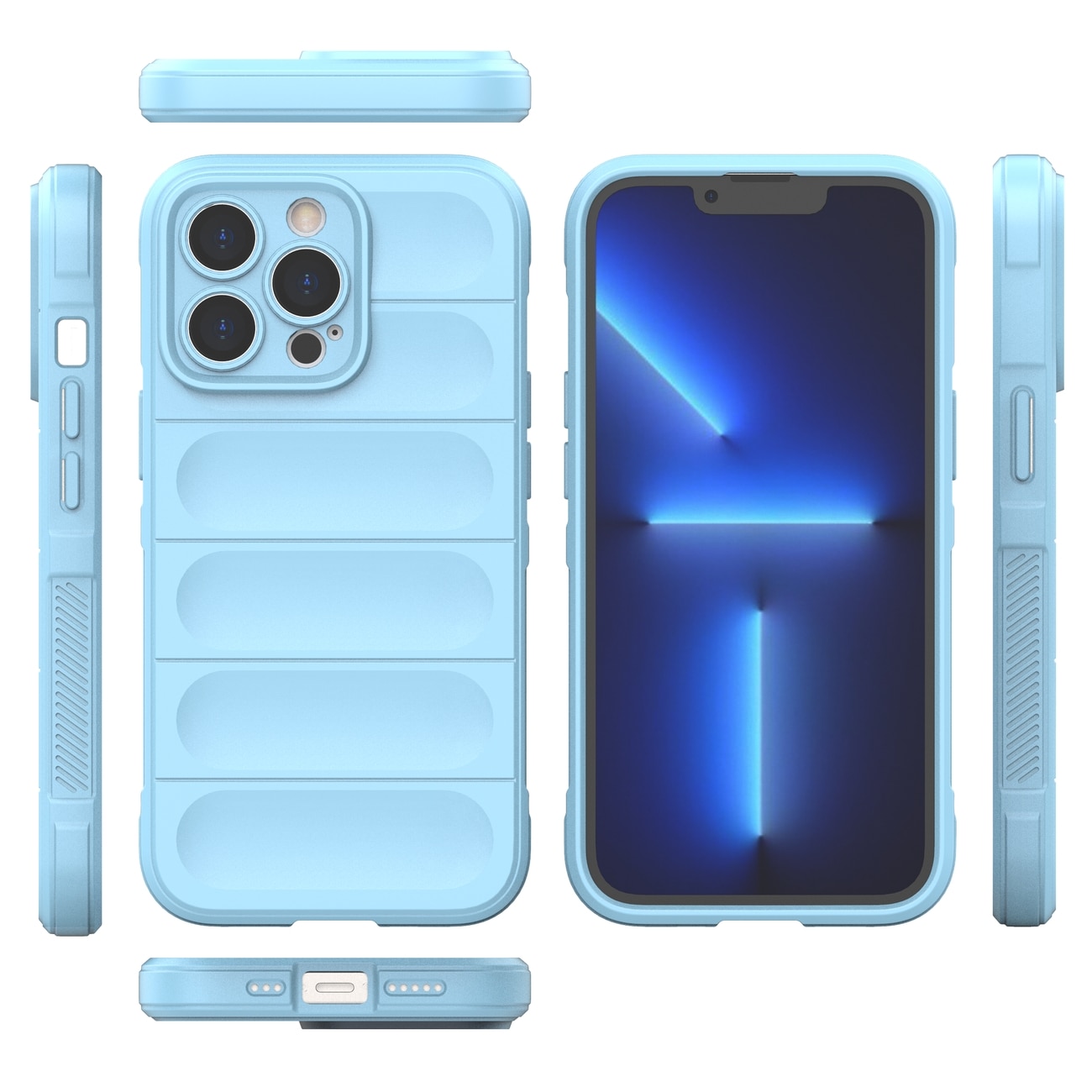 Magic Shield-etui til iPhone 13 Pro fleksibelt panseret cover lyseblåt
