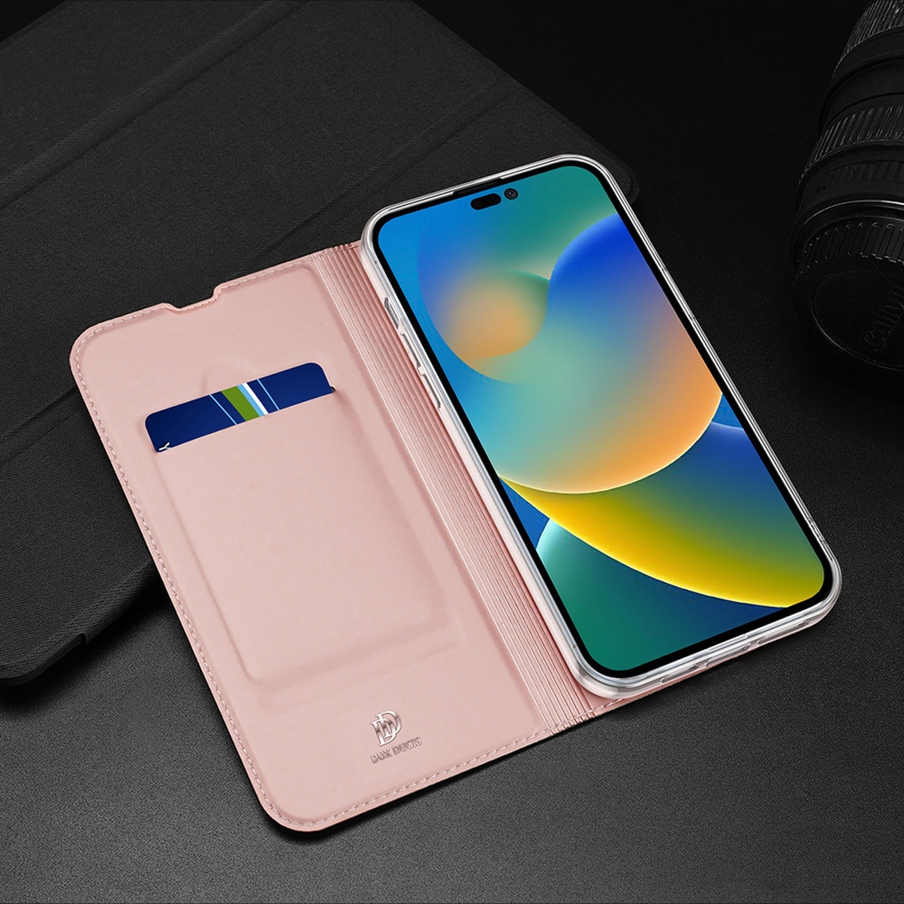 Dux Ducis Skin Pro Holster Flip Cover til iPhone 14 Pro guld
