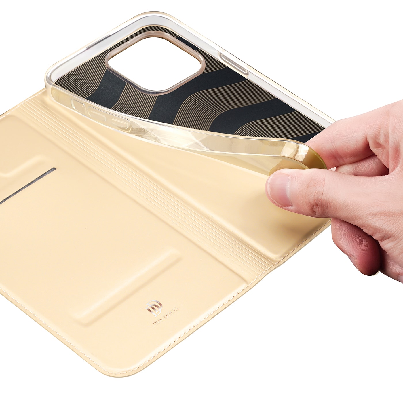 Dux Ducis Skin Pro Holster Flip Cover til iPhone 14 Pro guld
