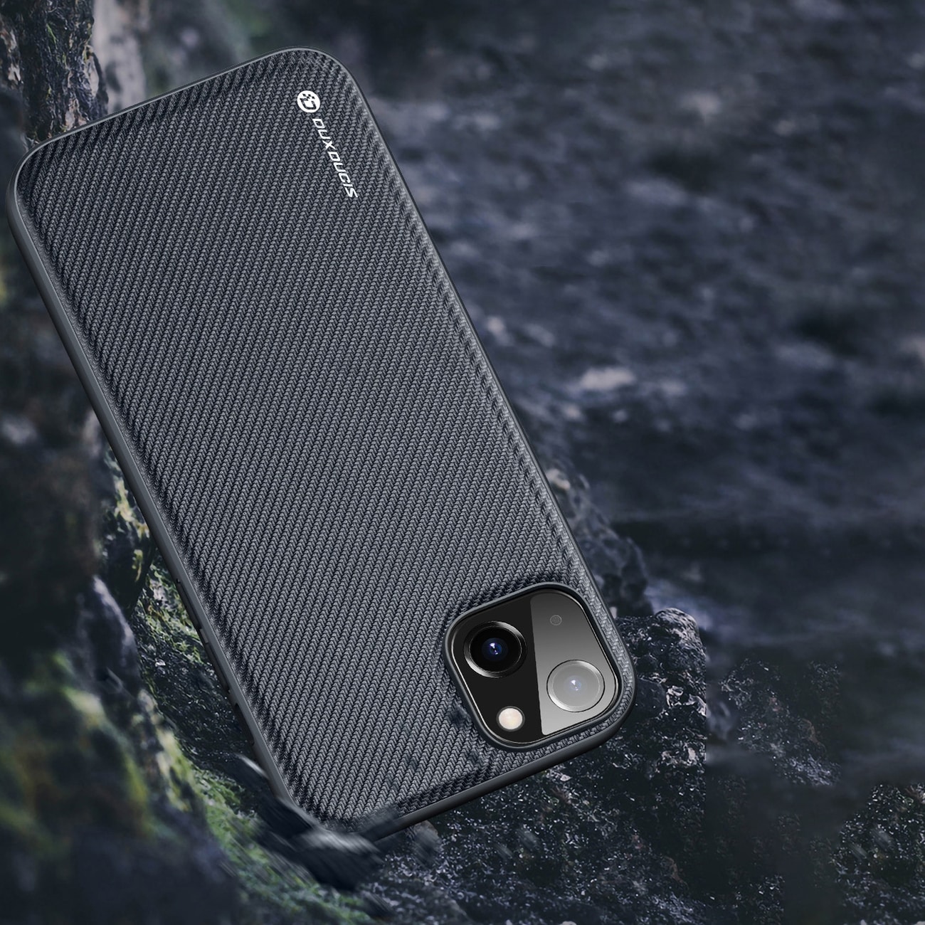 Dux Ducis Fino etui med nylonovertræk iPhone 14 Plus sort