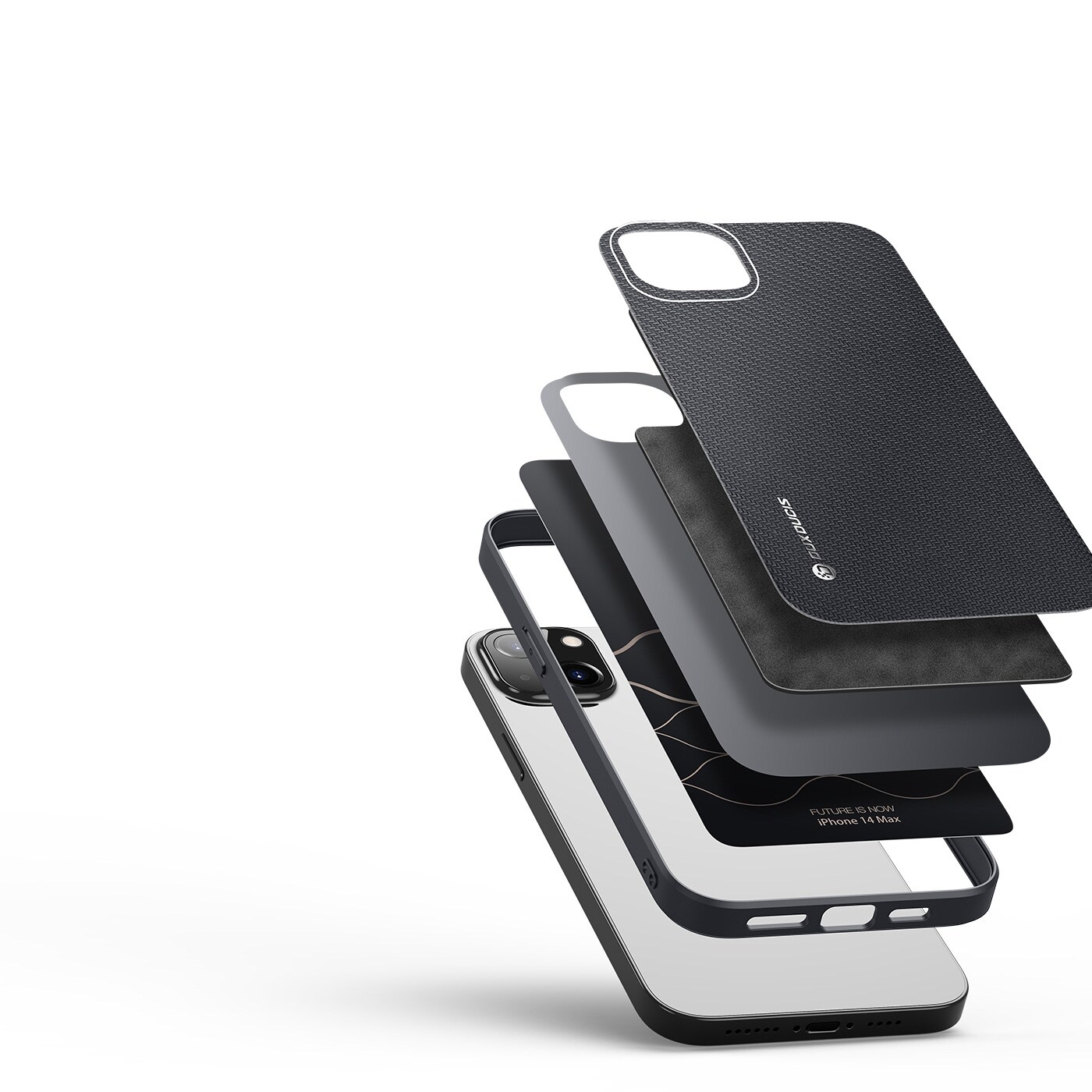 Dux Ducis Fino etui med nylonovertræk iPhone 14 Plus sort