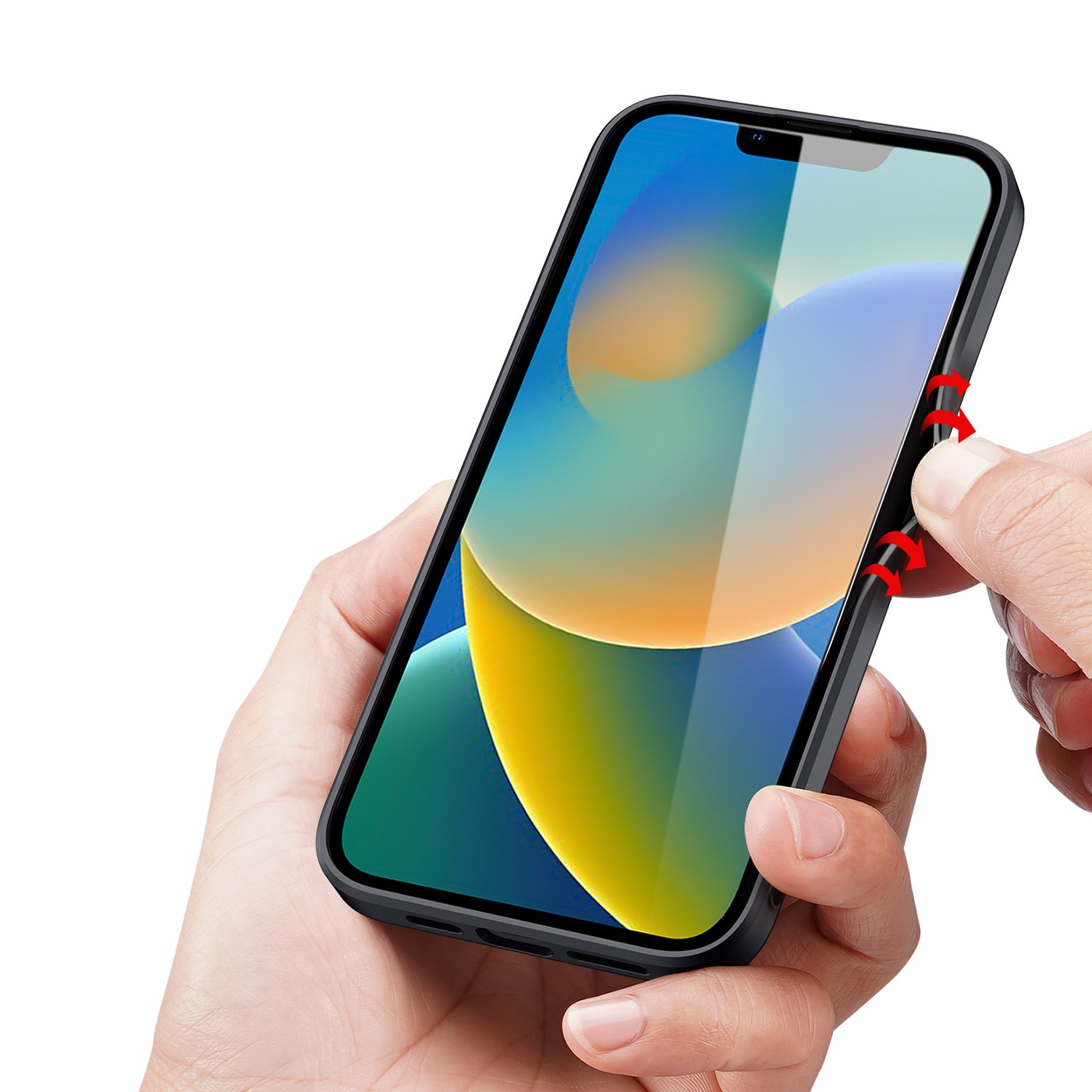 Dux Ducis Fino etui med nylonovertræk iPhone 14 Plus sort
