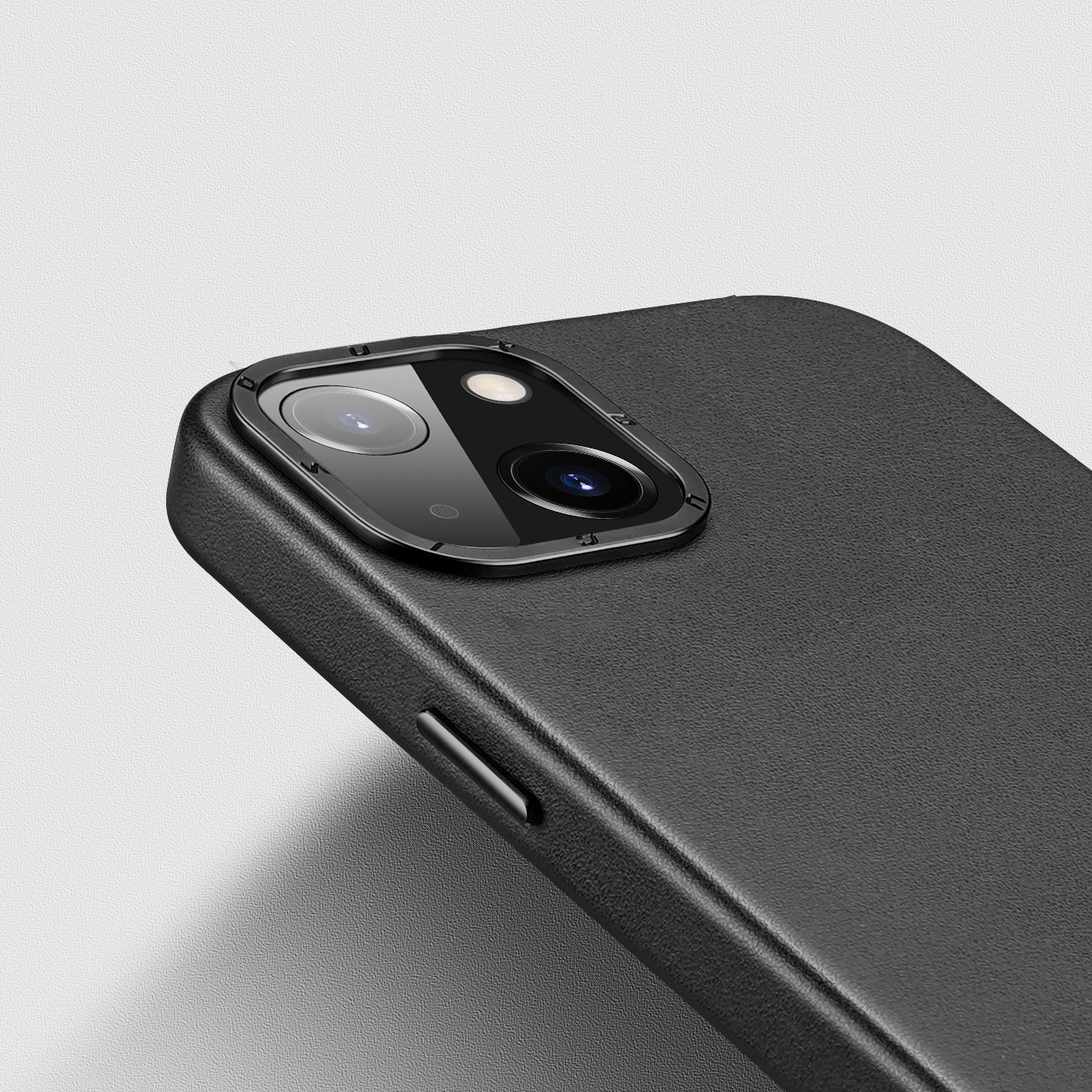 Dux Ducis Grit læderetui til iPhone 14 Plus Elegant cover i kunstlæder (MagSafe-kompatibel) Sort