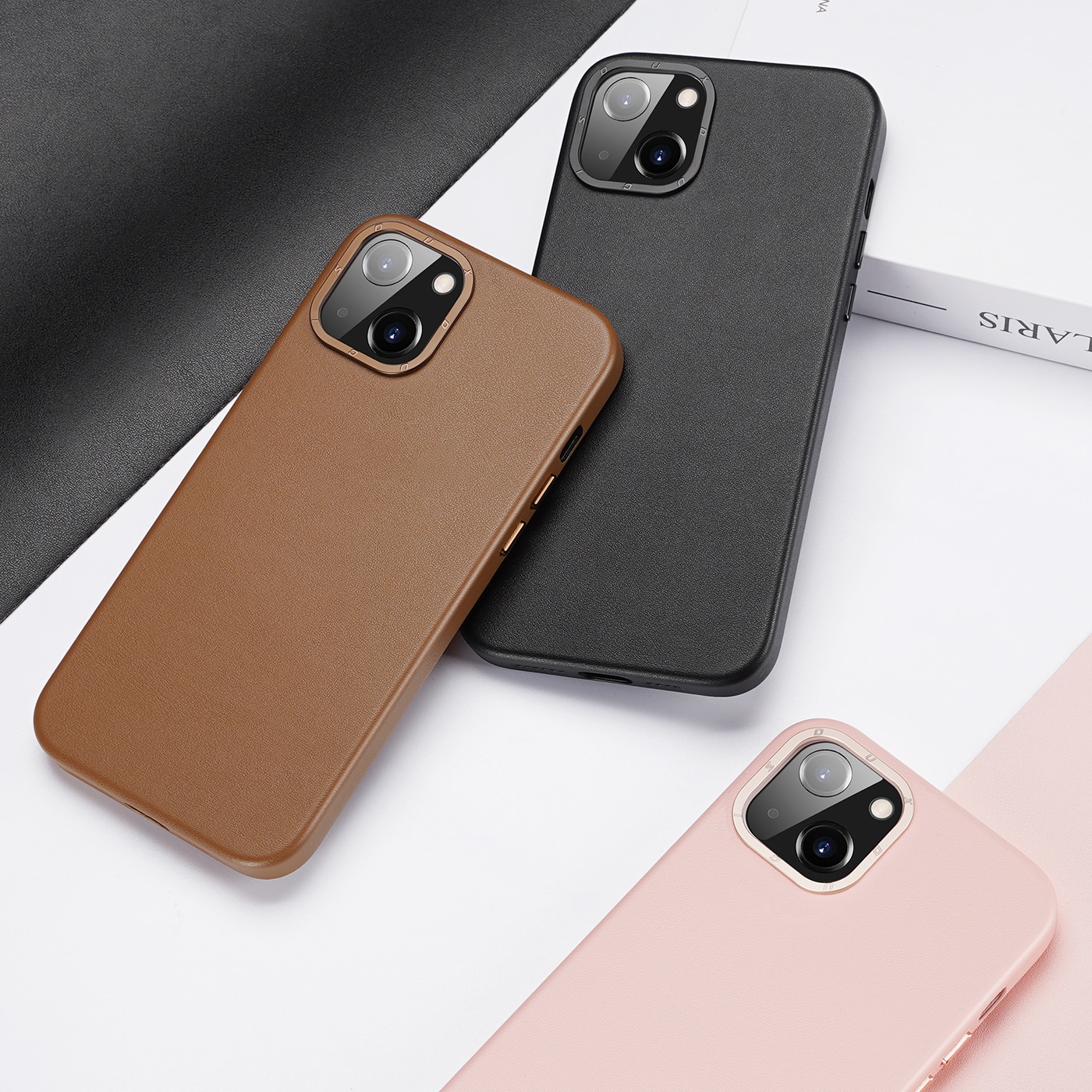 Dux Ducis Grit læderetui til iPhone 14 Plus Elegant cover i kunstlæder (MagSafe-kompatibel) Brun