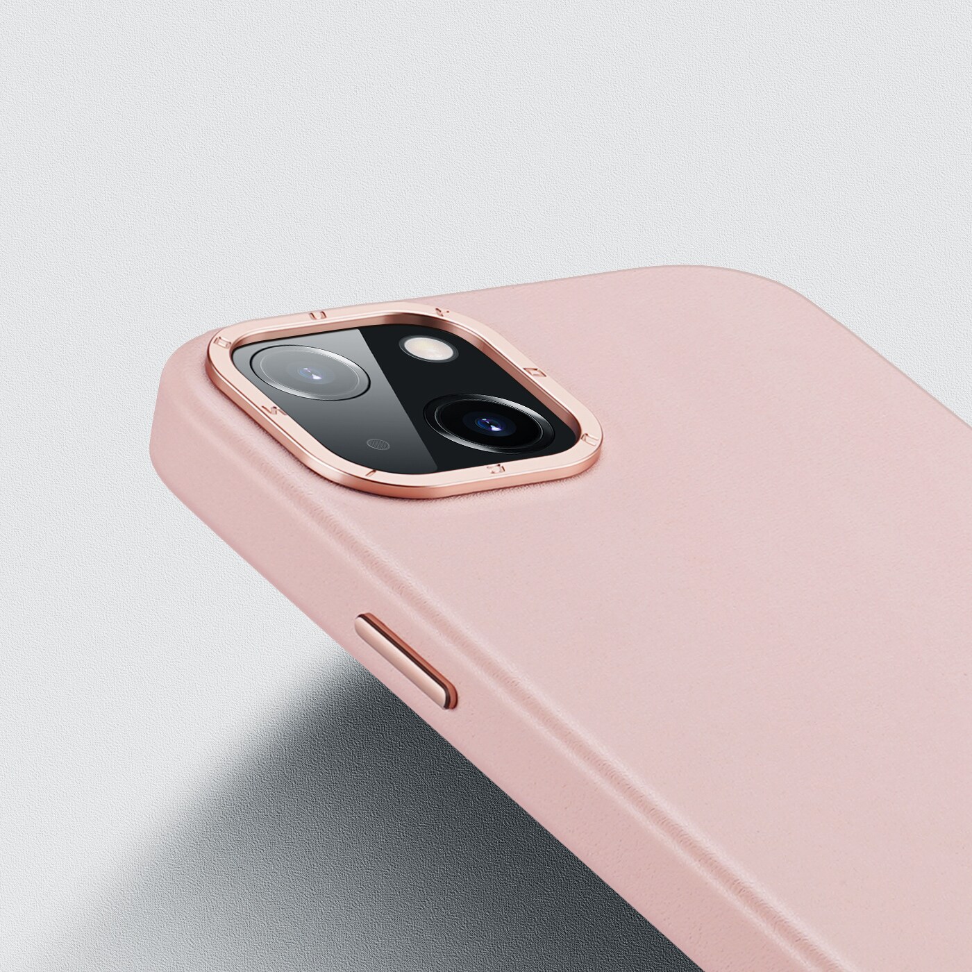 Dux Ducis Grit læderetui til iPhone 14 Plus Elegant cover i kunstlæder (MagSafe-kompatibel) Pink