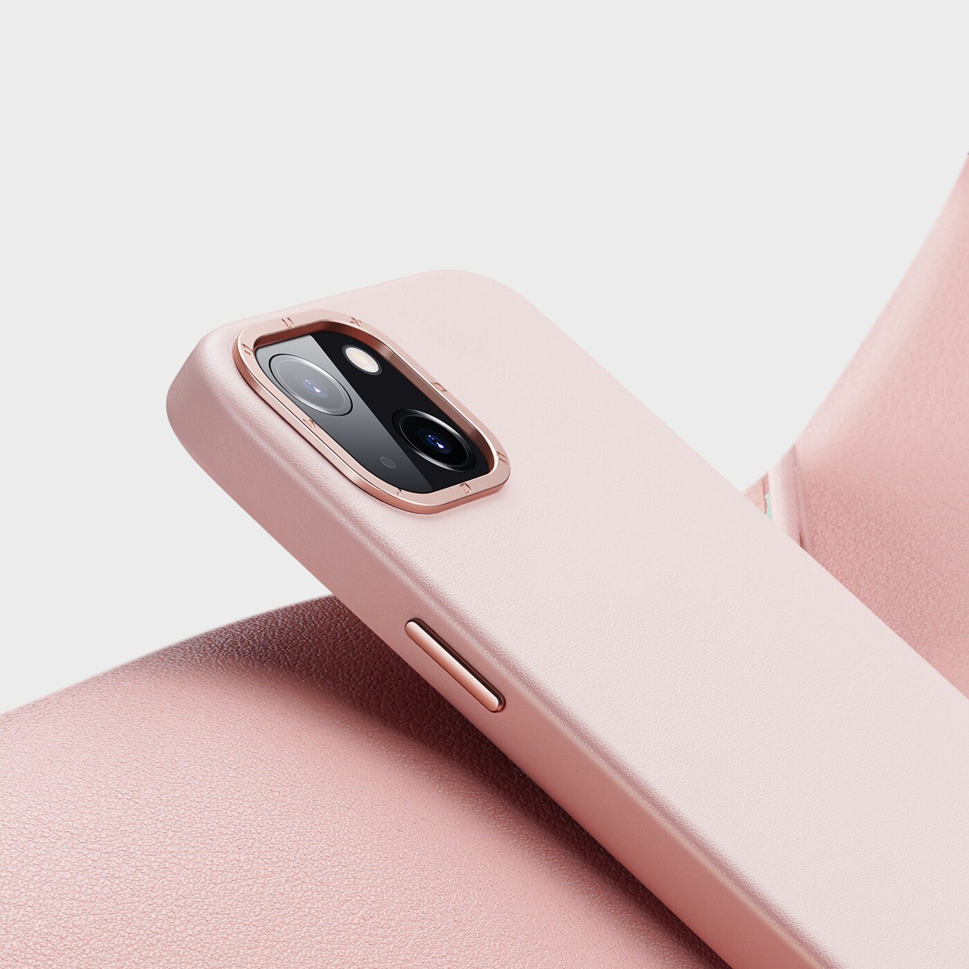 Dux Ducis Grit læderetui til iPhone 14 Plus Elegant cover i kunstlæder (MagSafe-kompatibel) Pink